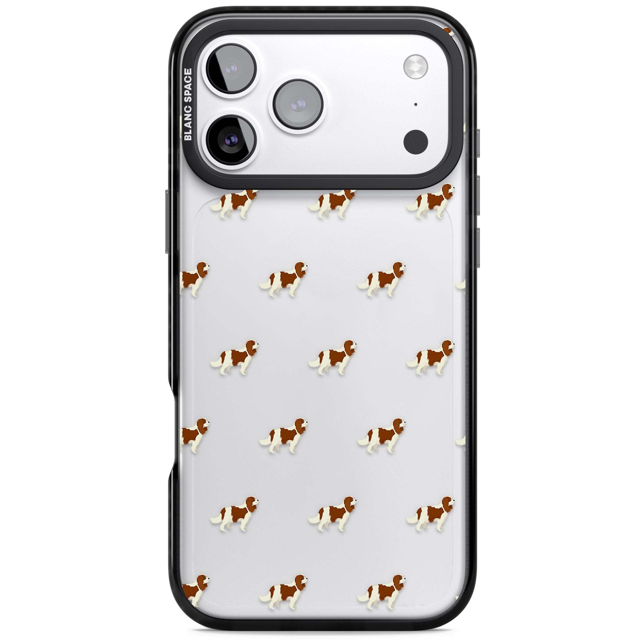 Cavalier King Charles Dog Pattern iPhone 17 Pro Max Impact Black Phone Case