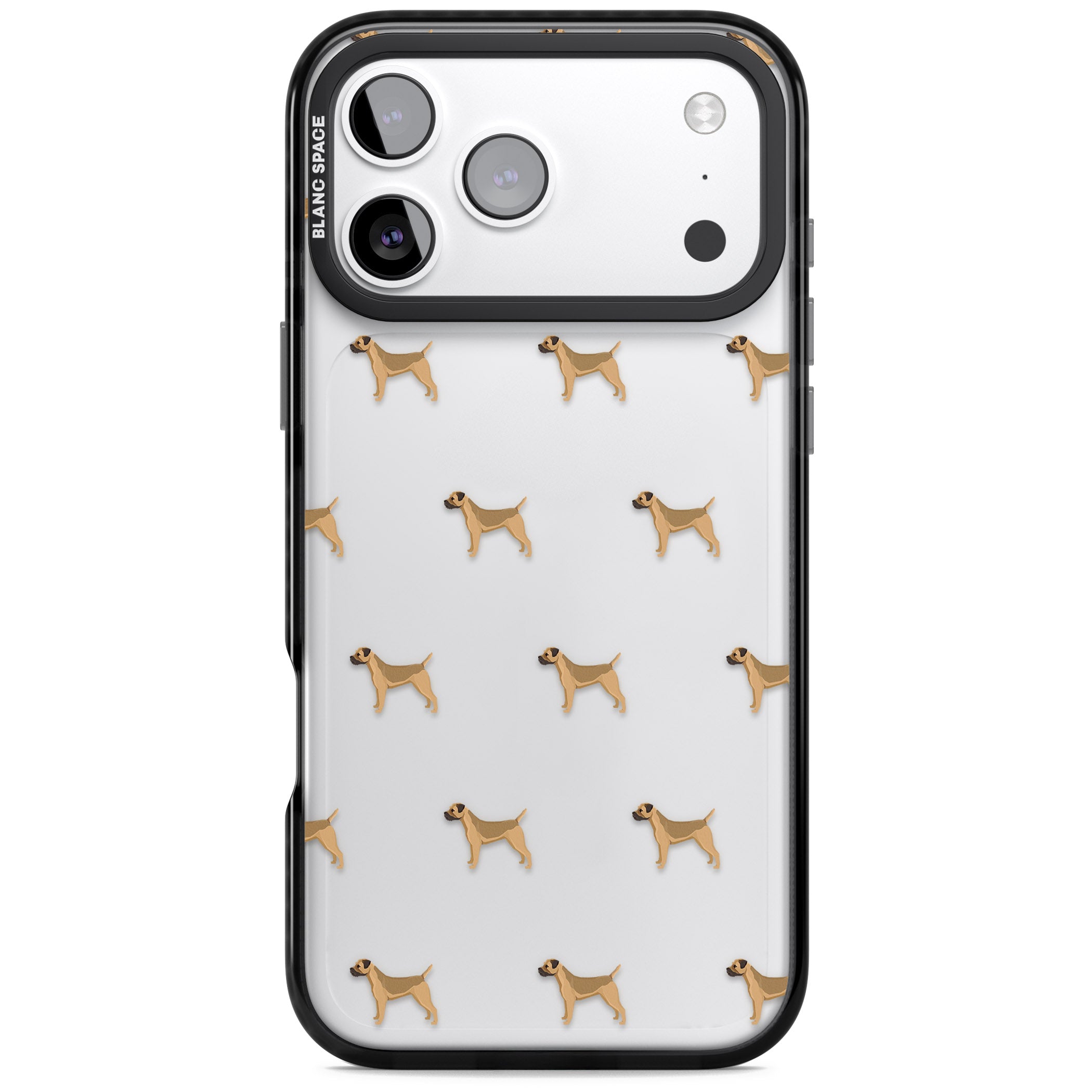 Border Terrier Dog Pattern iPhone 17 Pro Max Impact Black Phone Case