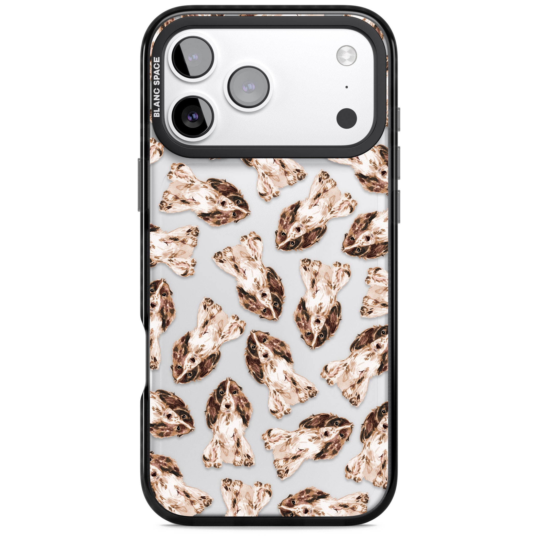 Cocker Spaniel (Brown) Watercolour Dog Pattern iPhone 17 Pro Max Impact Black Phone Case