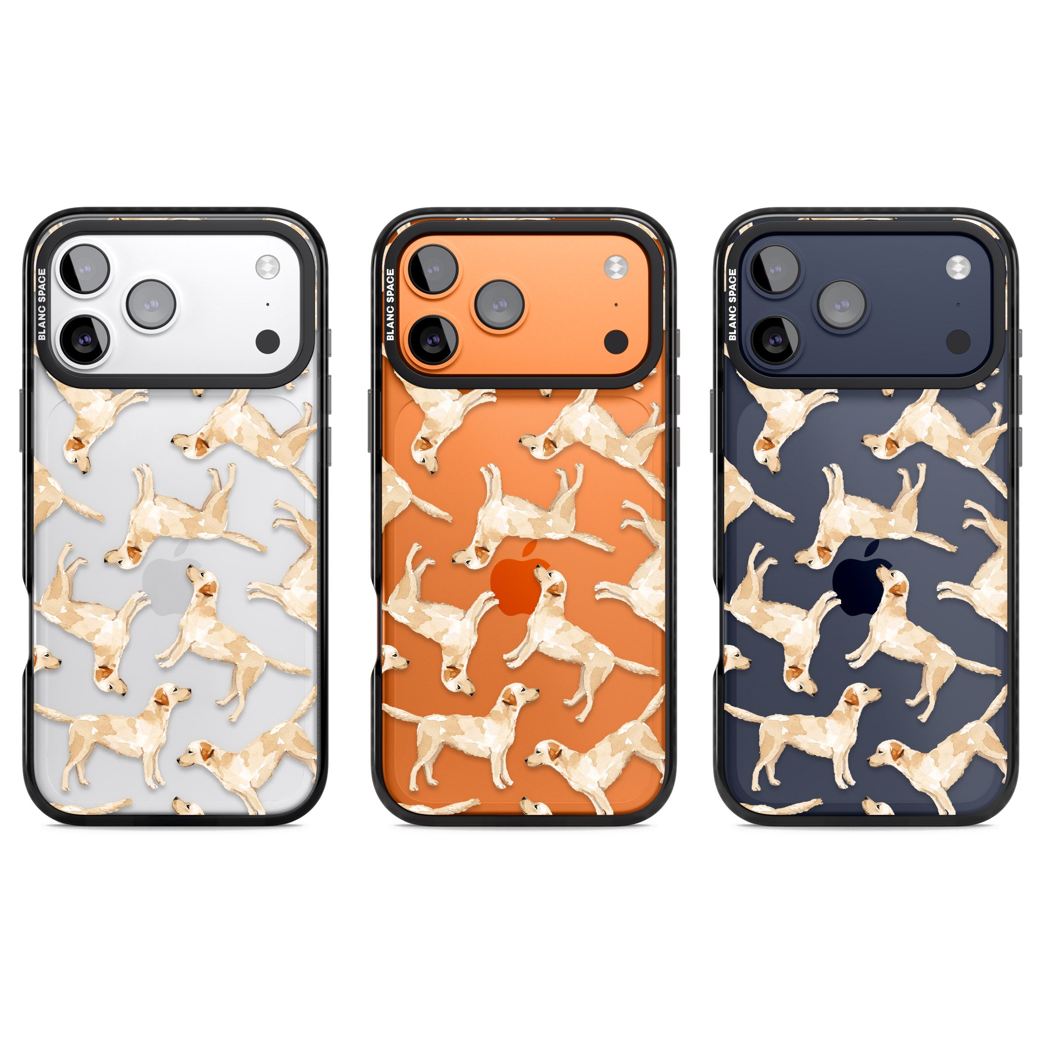 Yellow Labrador Watercolour Dog Pattern iPhone 17 Pro Impact Black Phone Case APT Impact Protection