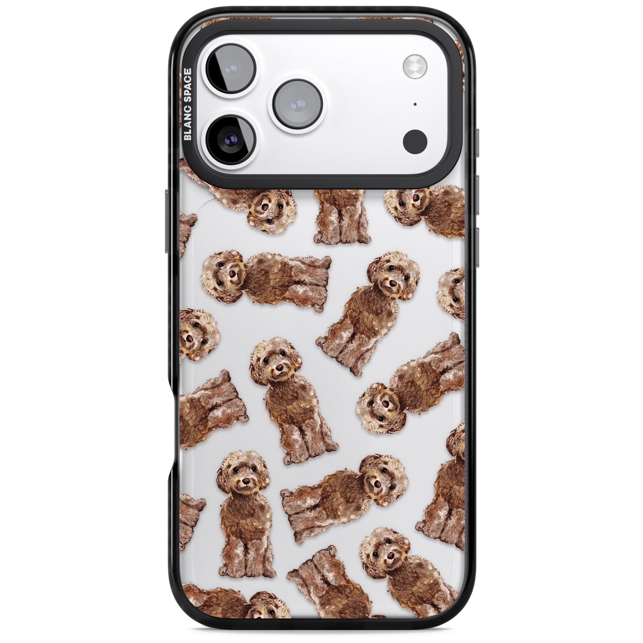 Brown Dog Pattern iPhone 17 Pro Impact Black Phone Case