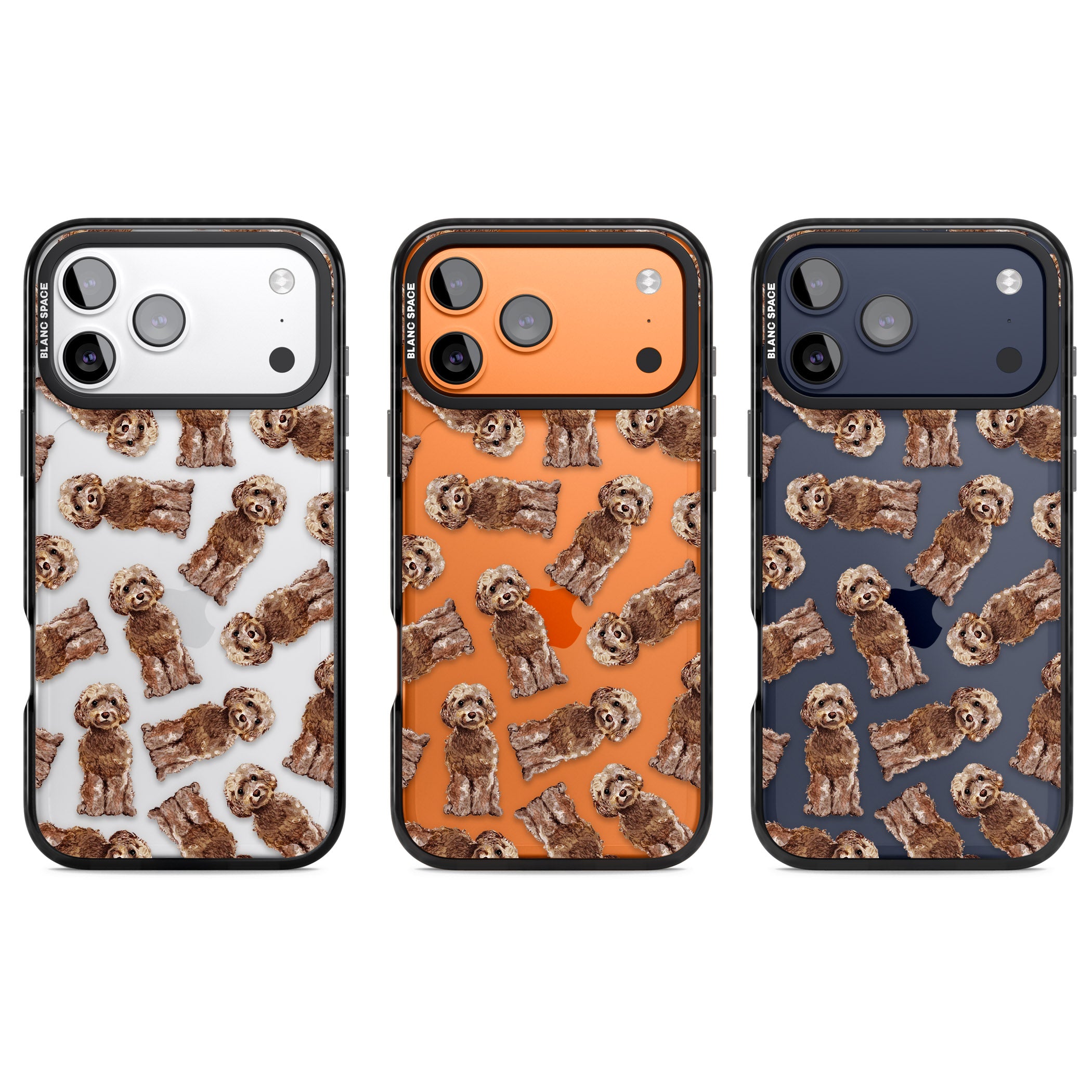 Brown Dog Pattern iPhone 17 Pro Impact Black Phone Case APT Impact Protection