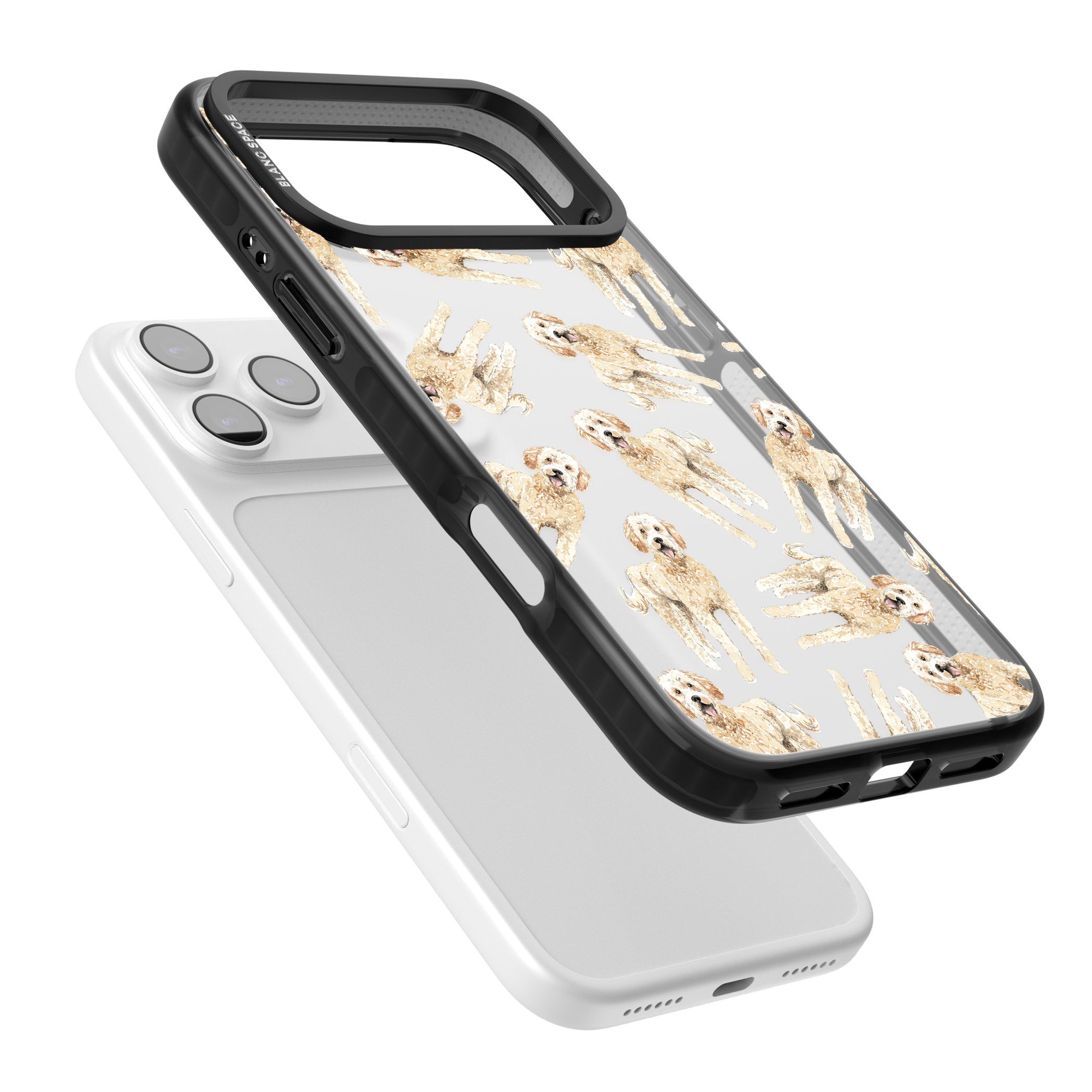 Goldendoodle Watercolour Dog Pattern iPhone 17 Pro Max Impact Black Phone Case Colours
