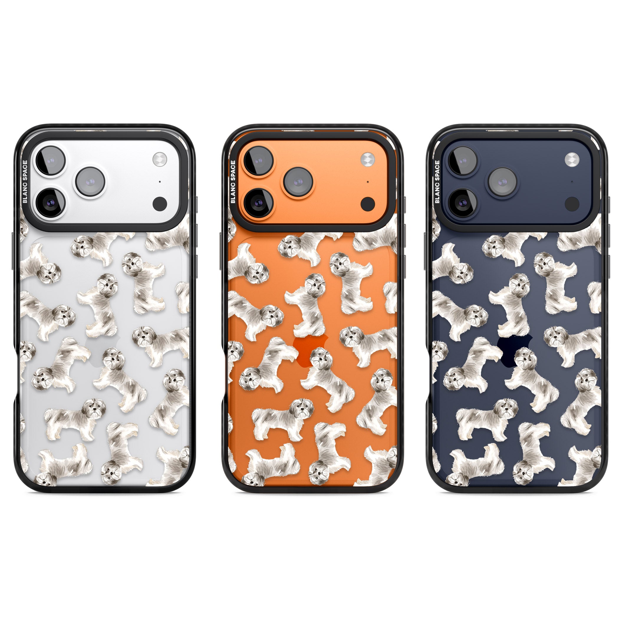 Shih Tzu Dog Pattern iPhone 17 Pro Impact Black Phone Case APT Impact Protection