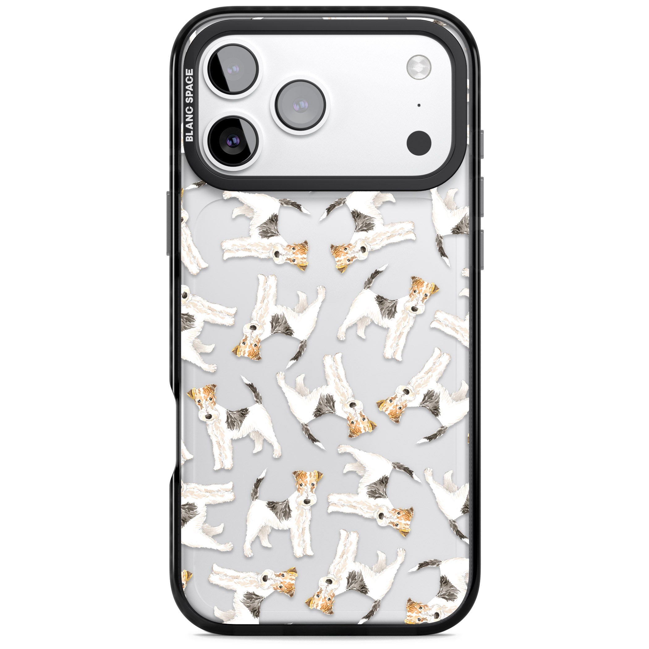 Wire Haired Fox Terrier Dog Pattern iPhone 17 Pro Max Impact Black Phone Case