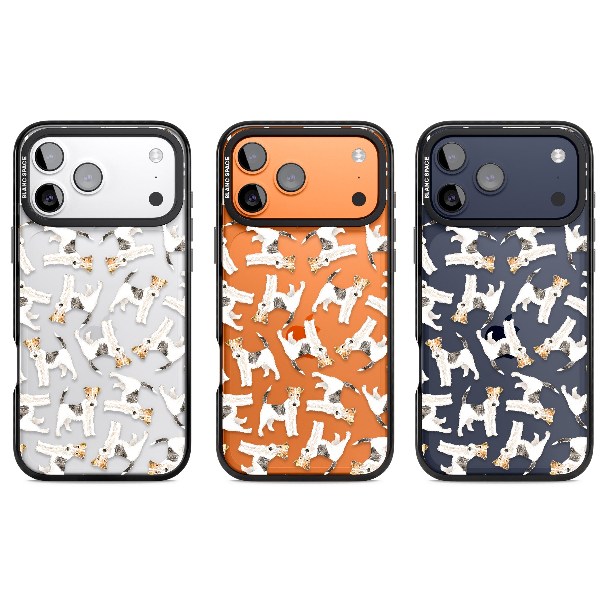 Wire Haired Fox Terrier Dog Pattern iPhone 17 Pro Impact Black Phone Case APT Impact Protection