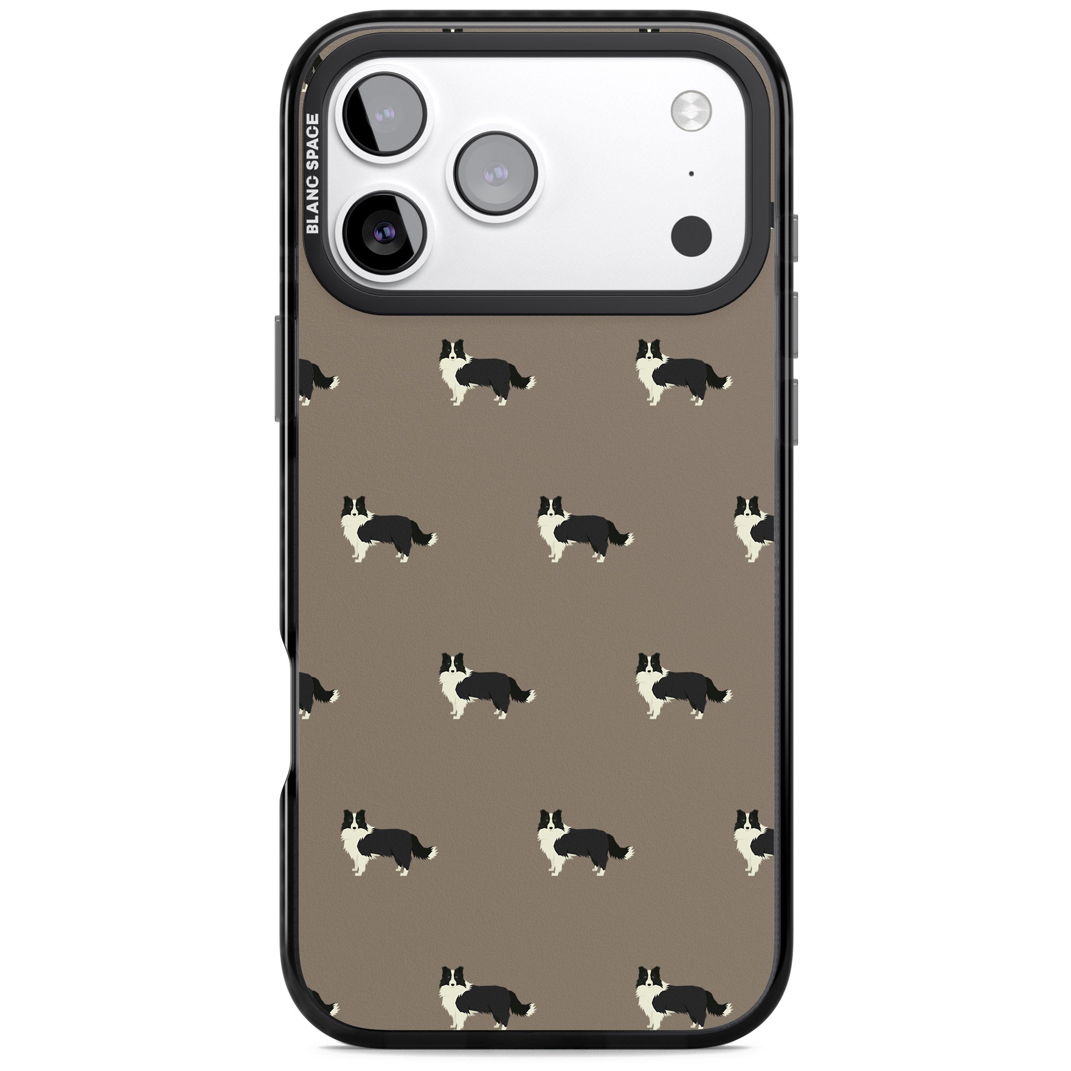 Border Collie Pattern Classic iPhone 17 Pro Max Impact Black Phone Case