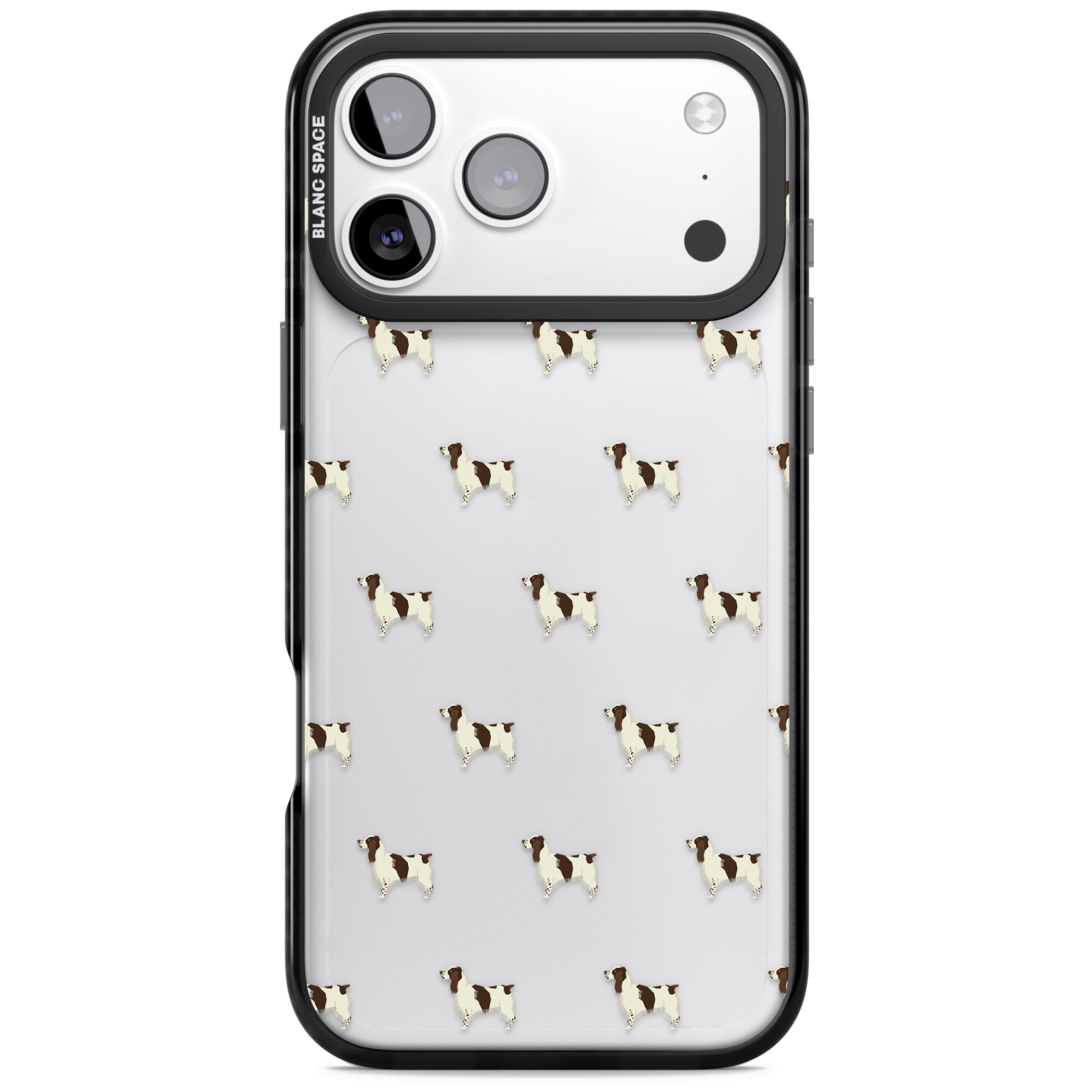 Spaniel Pattern iPhone 17 Pro Max Impact Black Phone Case