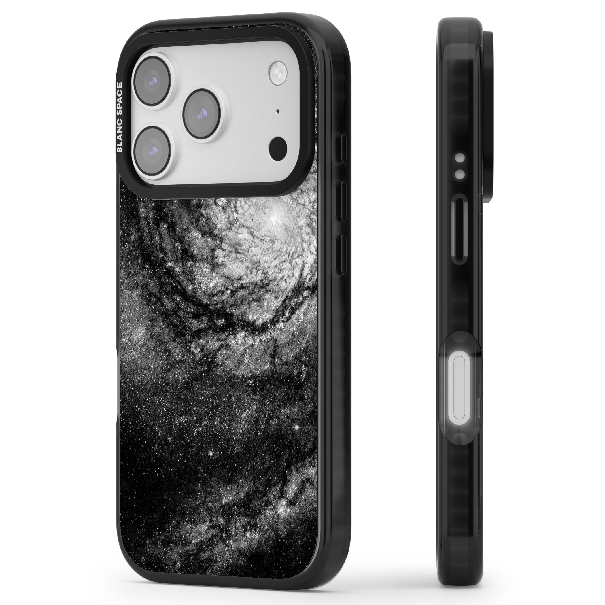 Night Sky Galaxies: Milky Way Galaxy iPhone 17 Pro Max Impact Black Phone Case Side Profile