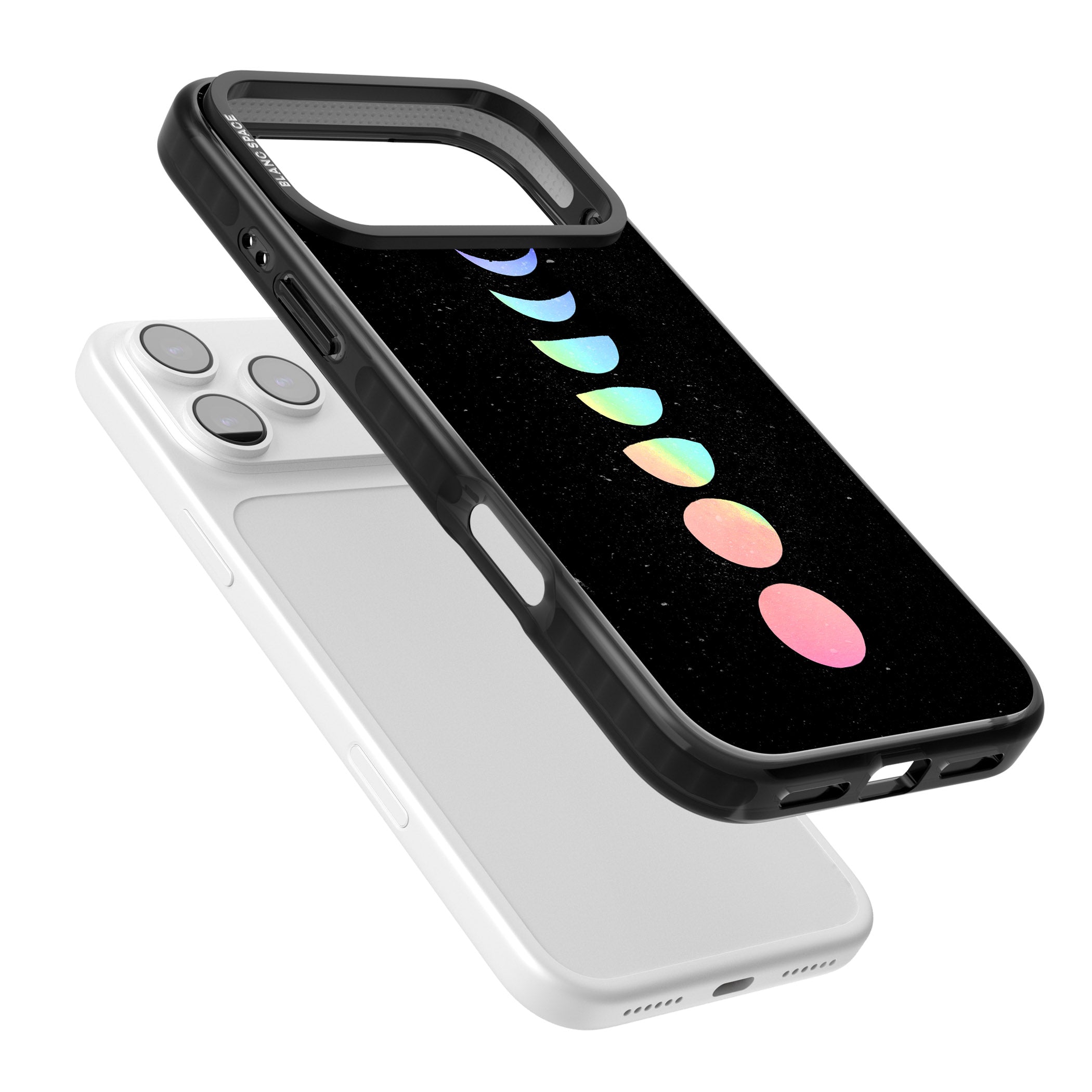 Pastel Moon Phases iPhone 17 Pro Max Impact Black Phone Case Colours
