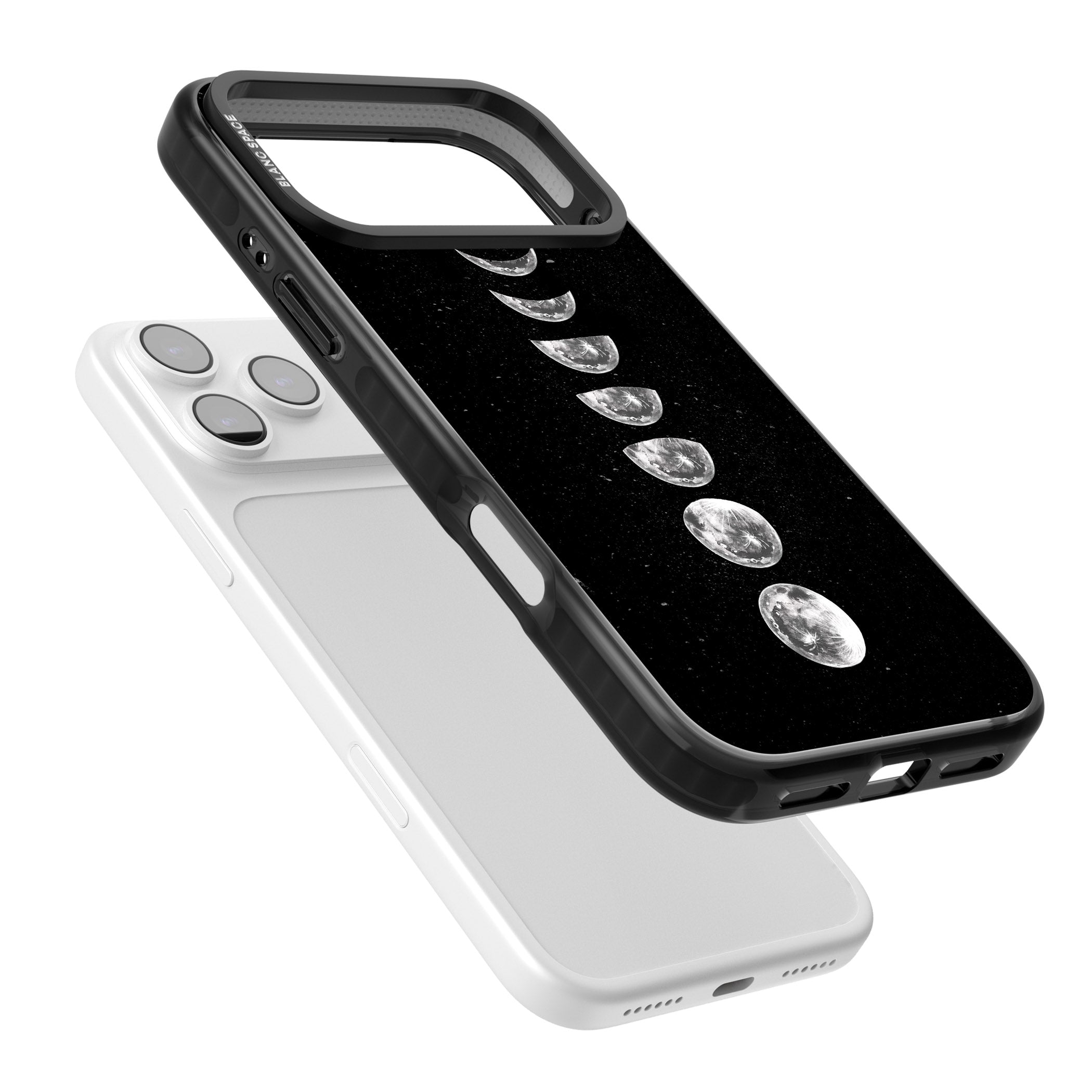 Light Watercolour Moons iPhone 17 Pro Max Impact Black Phone Case Colours