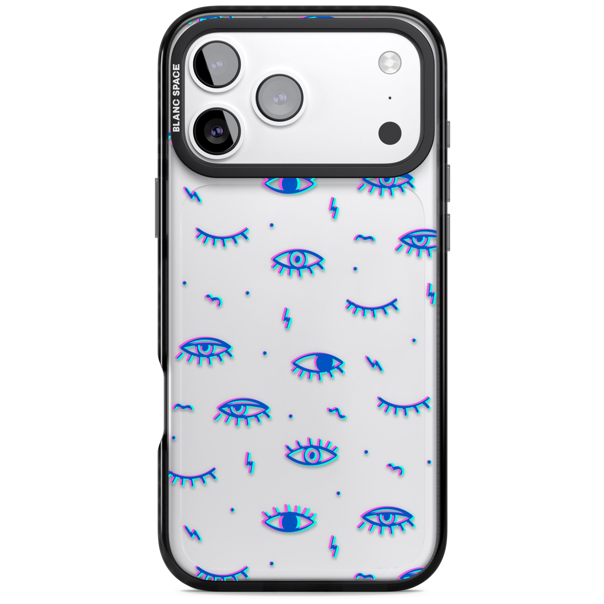 Duotone Psychedelic Eyes iPhone 17 Pro Max Impact Black Phone Case