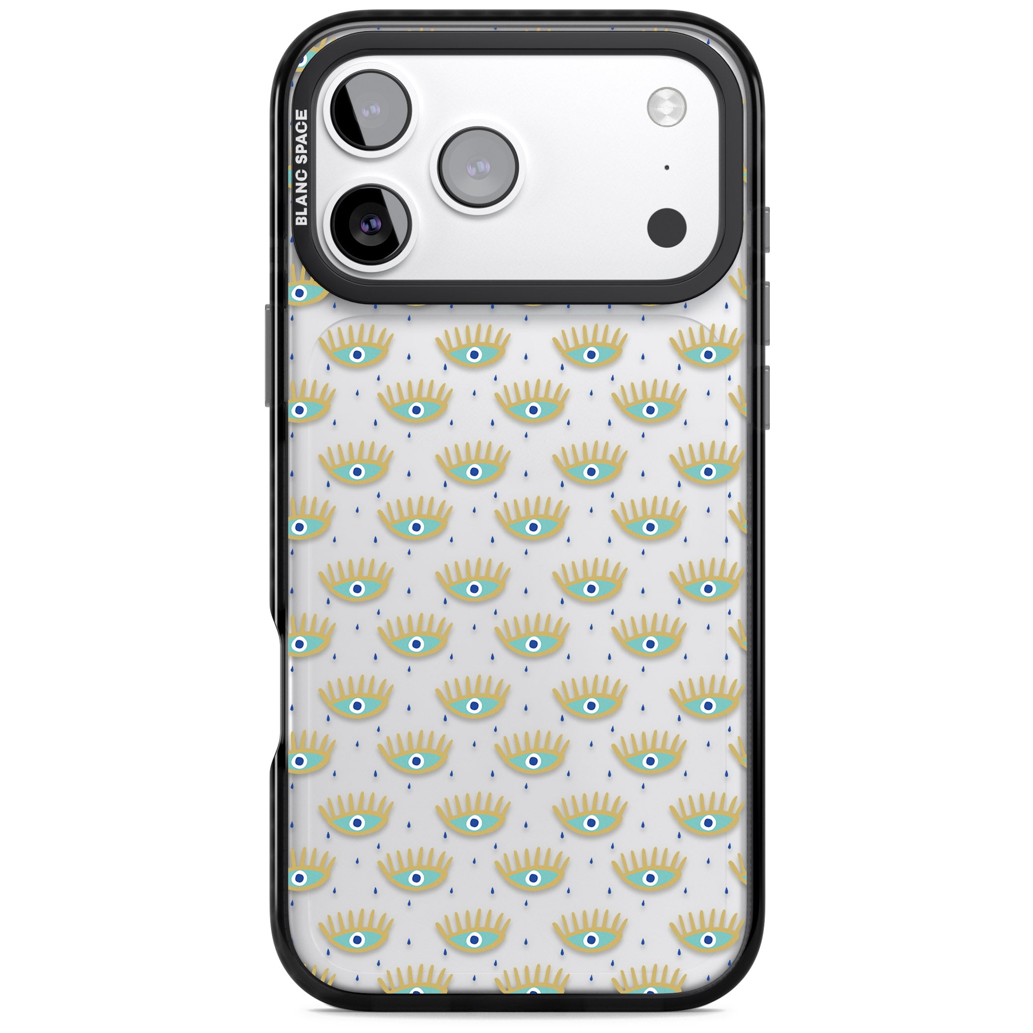 Crying Eyes Pattern iPhone 17 Pro Max Impact Black Phone Case
