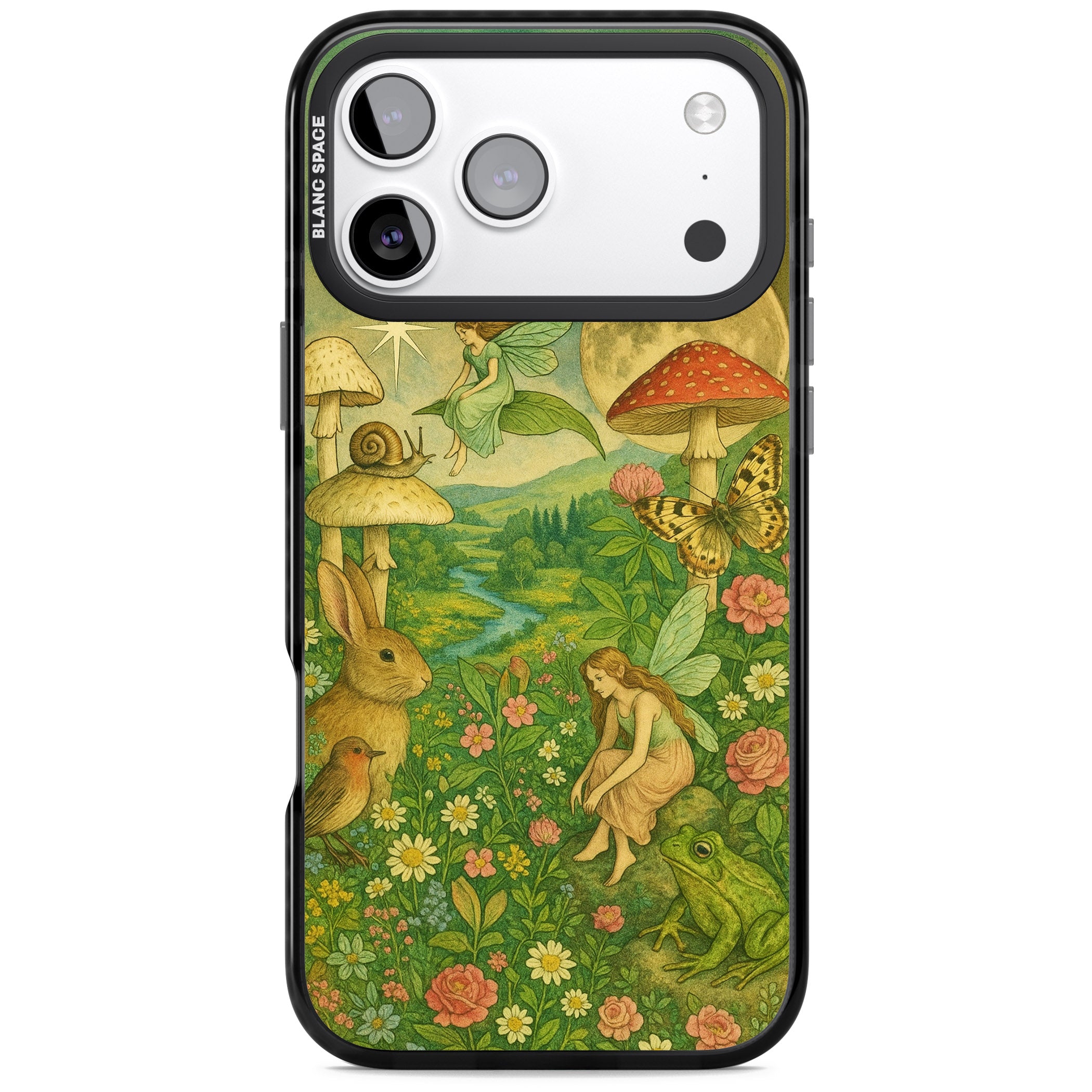 Fairies & Flowers iPhone 17 Pro Max Impact Black Phone Case
