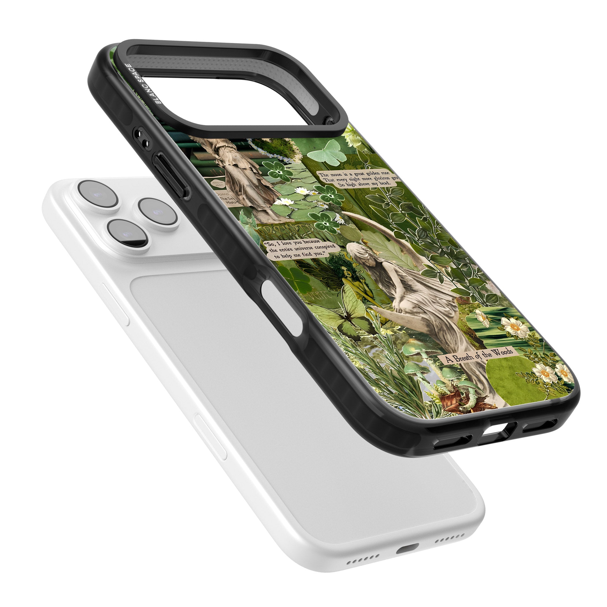 Enchanted Forest Green iPhone 17 Pro Max Impact Black Phone Case Colours