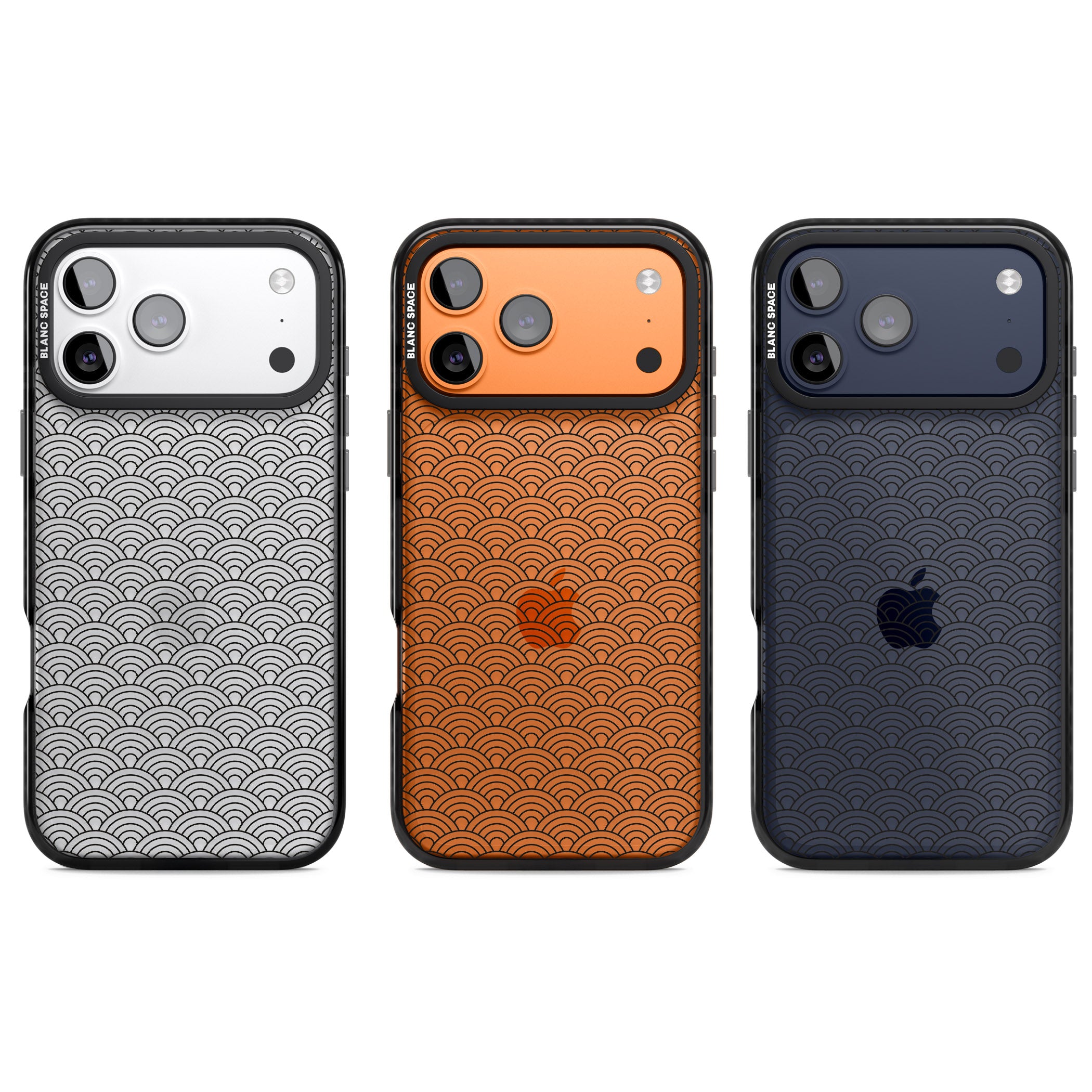 Scalloped Waves iPhone 17 Pro Impact Black Phone Case APT Impact Protection