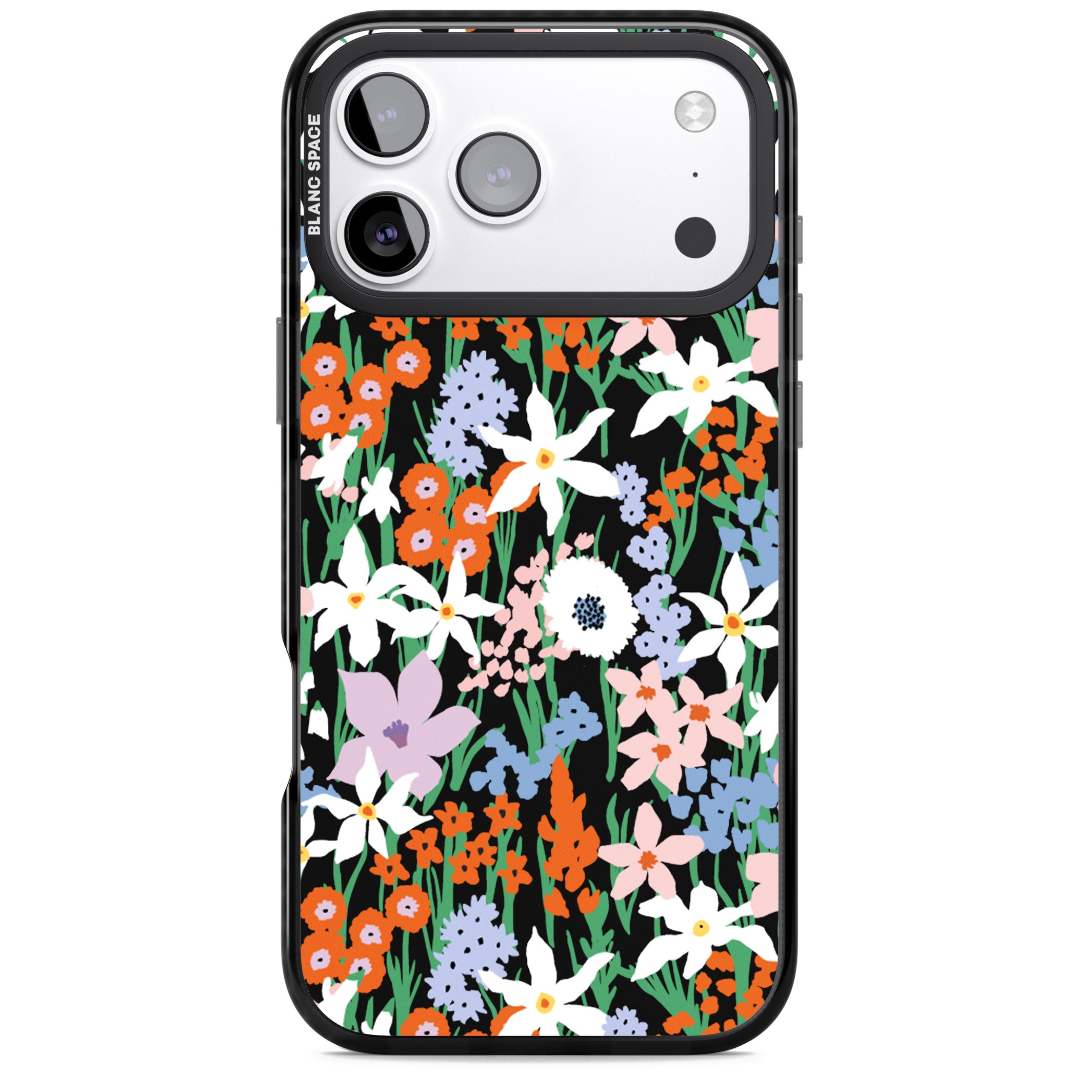 Floral Bloom Meadow Solid iPhone 17 Pro Max Impact Black Phone Case