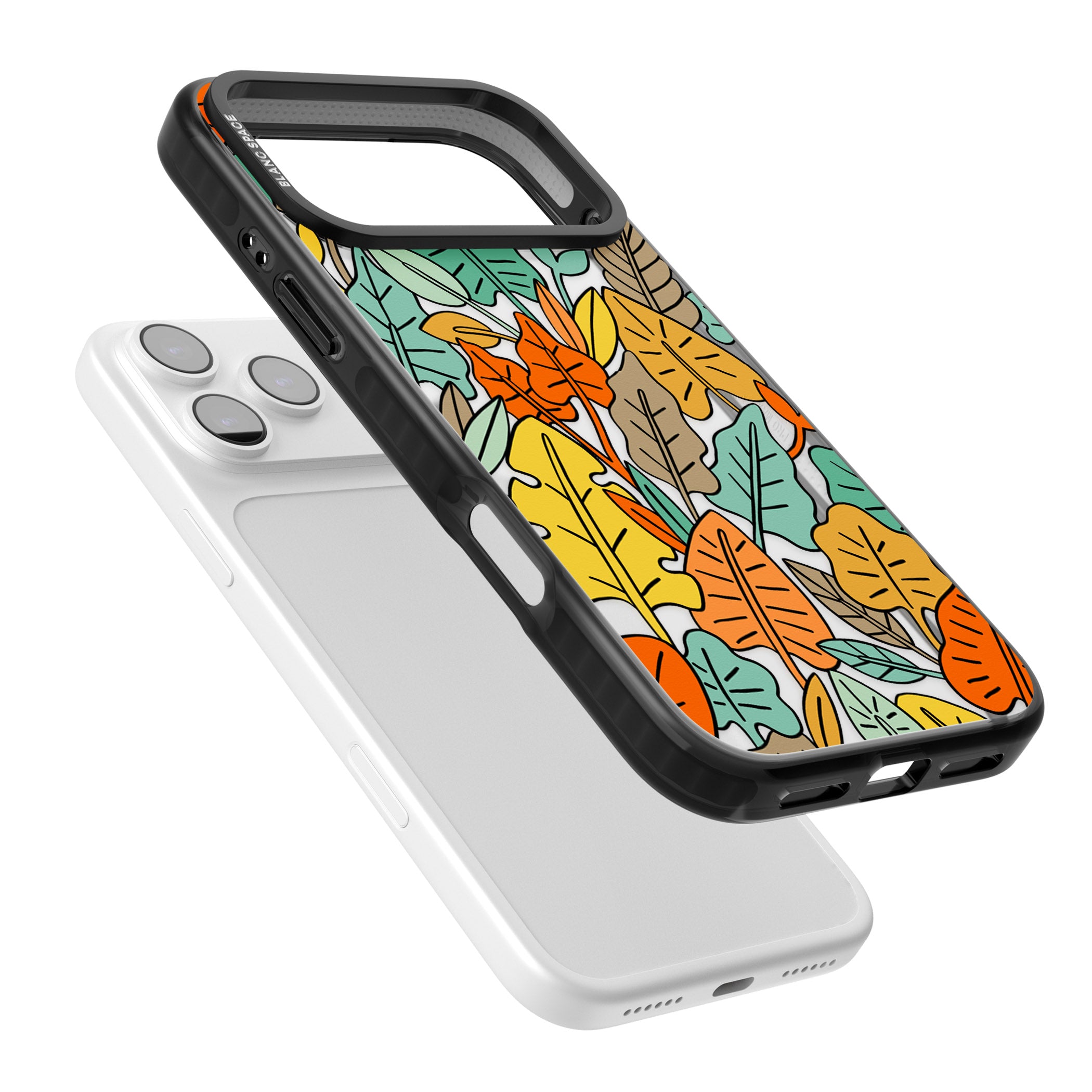 Pastel Toned Autumn Leaves iPhone 17 Pro Max Impact Black Phone Case Colours