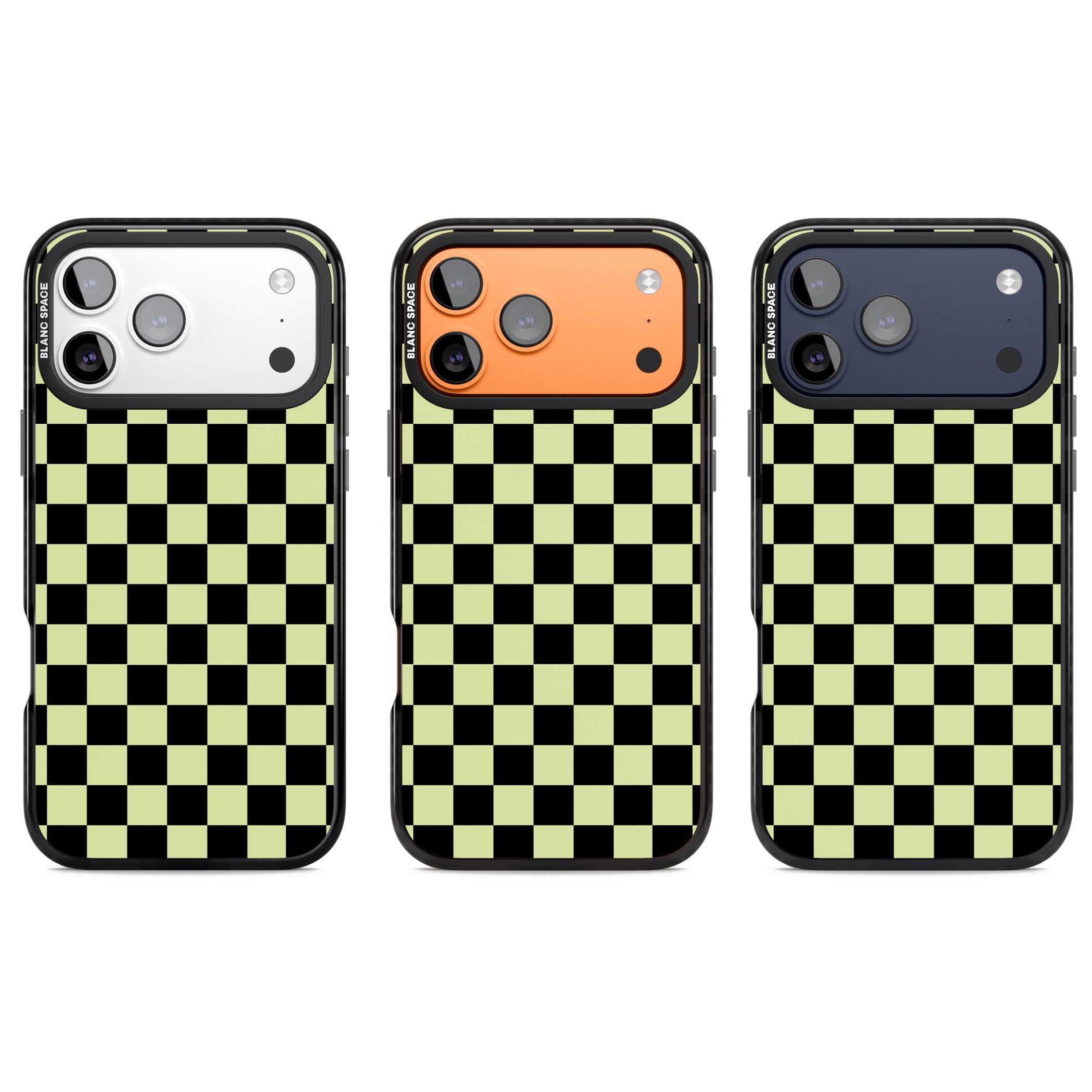 Black & Lime Check iPhone 17 Pro Impact Black Phone Case APT Impact Protection