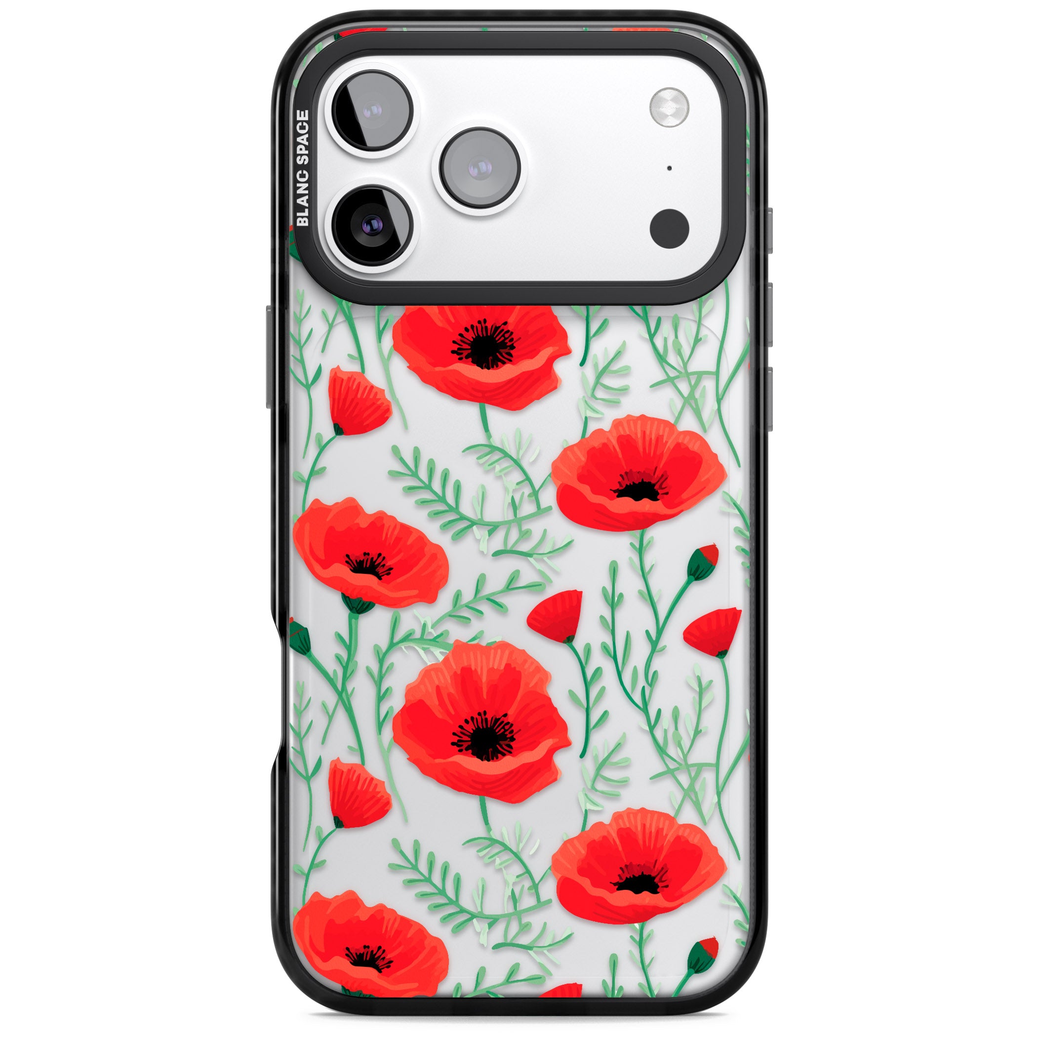 Poppy Garden iPhone 17 Pro Impact Black Phone Case