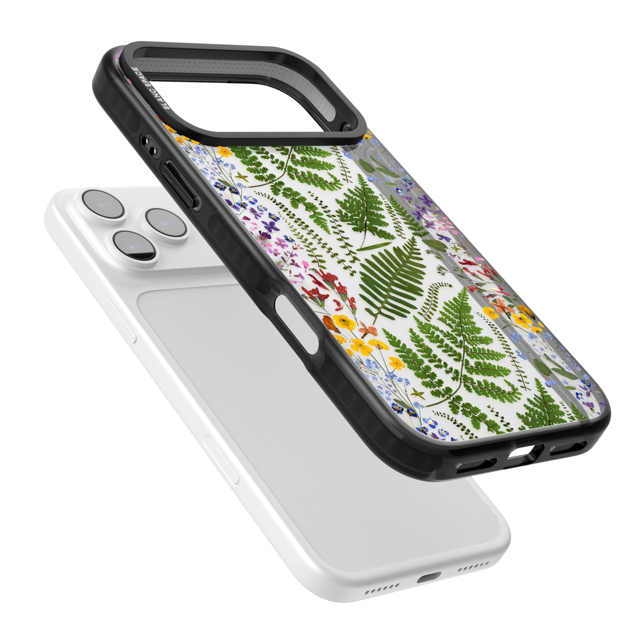 Botanical Fern & Floral iPhone 17 Pro Max Impact Black Phone Case Colours
