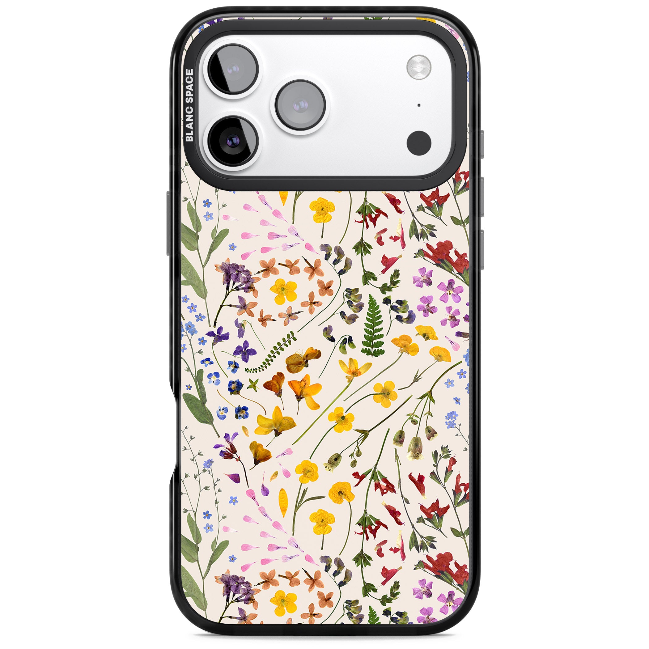 Wildflower Bouquet Cream iPhone 17 Pro Max Impact Black Phone Case