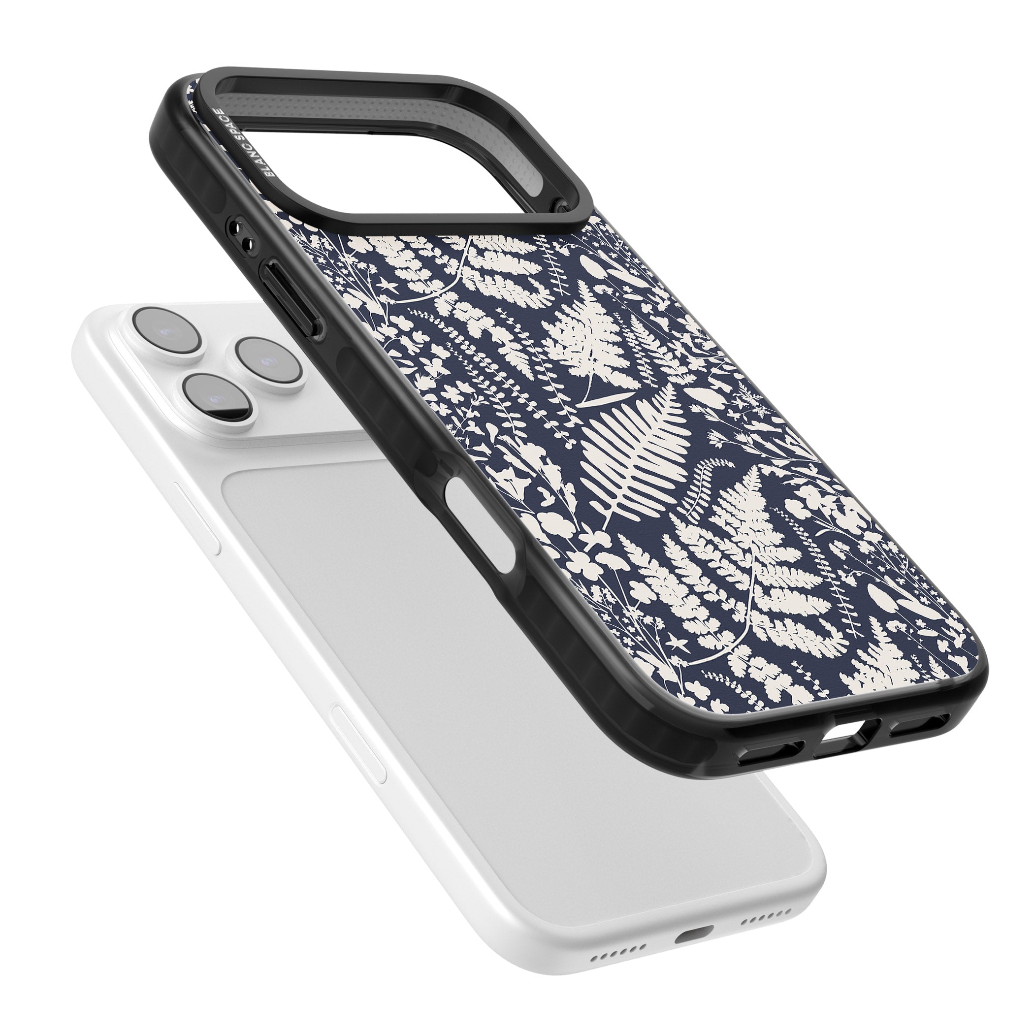 Wildflowers & Ferns On Navy iPhone 17 Pro Max Impact Black Phone Case Colours