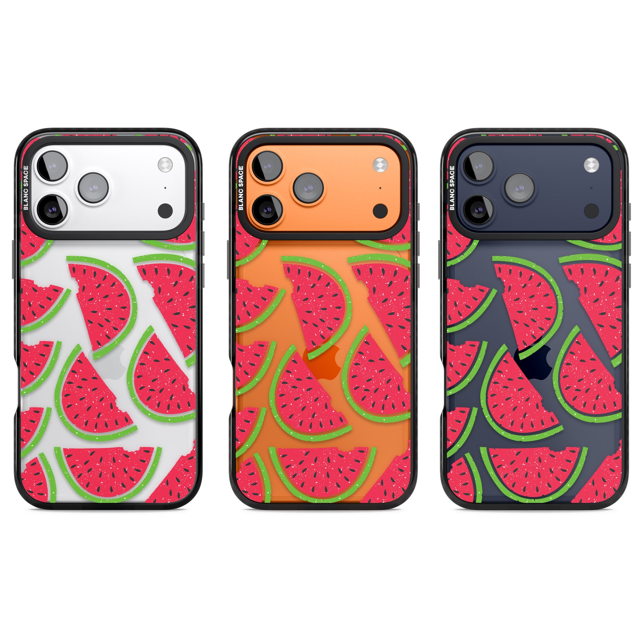 Watermelon Pattern iPhone 17 Pro Impact Black Phone Case APT Impact Protection