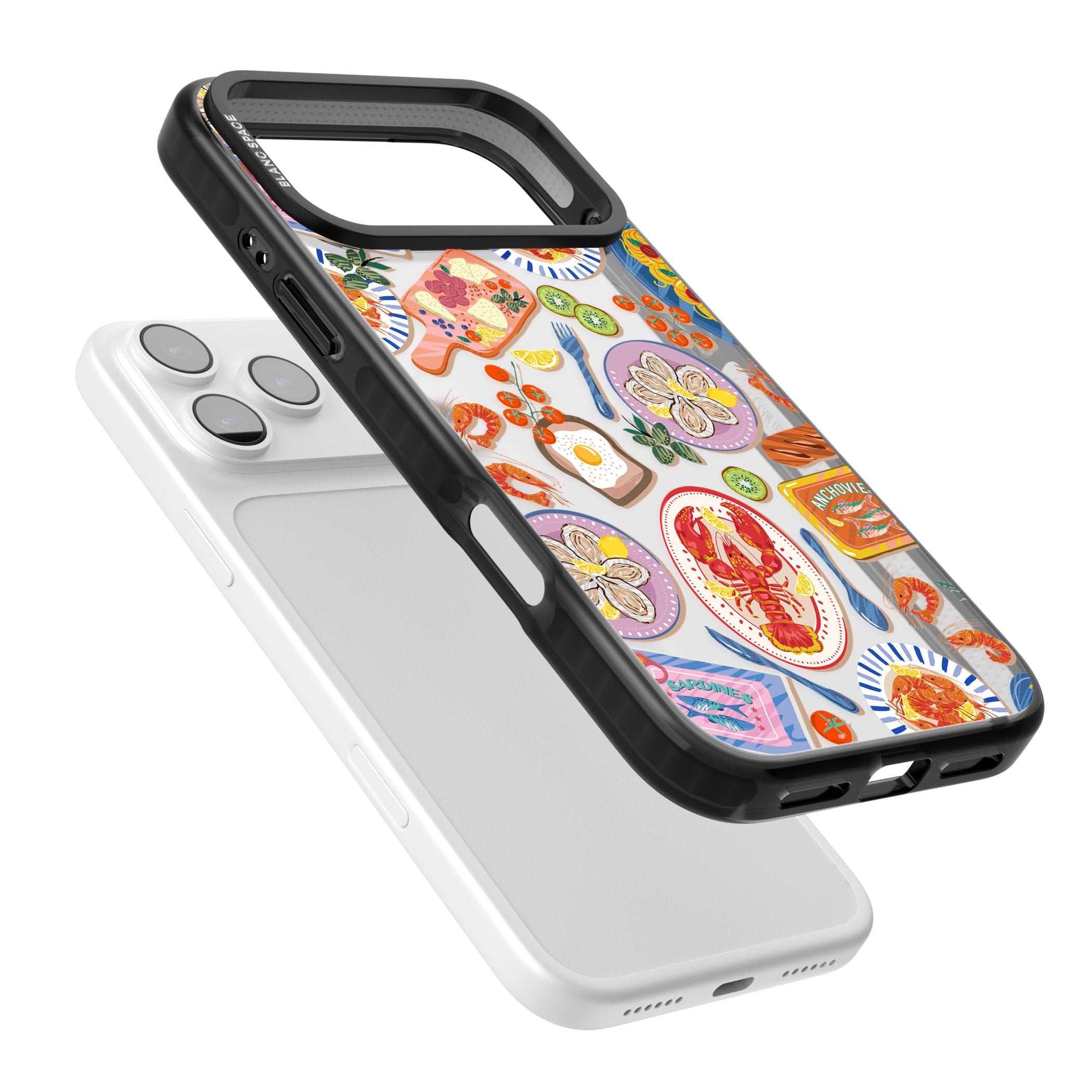 Seafood Pattern iPhone 17 Pro Max Impact Black Phone Case Colours