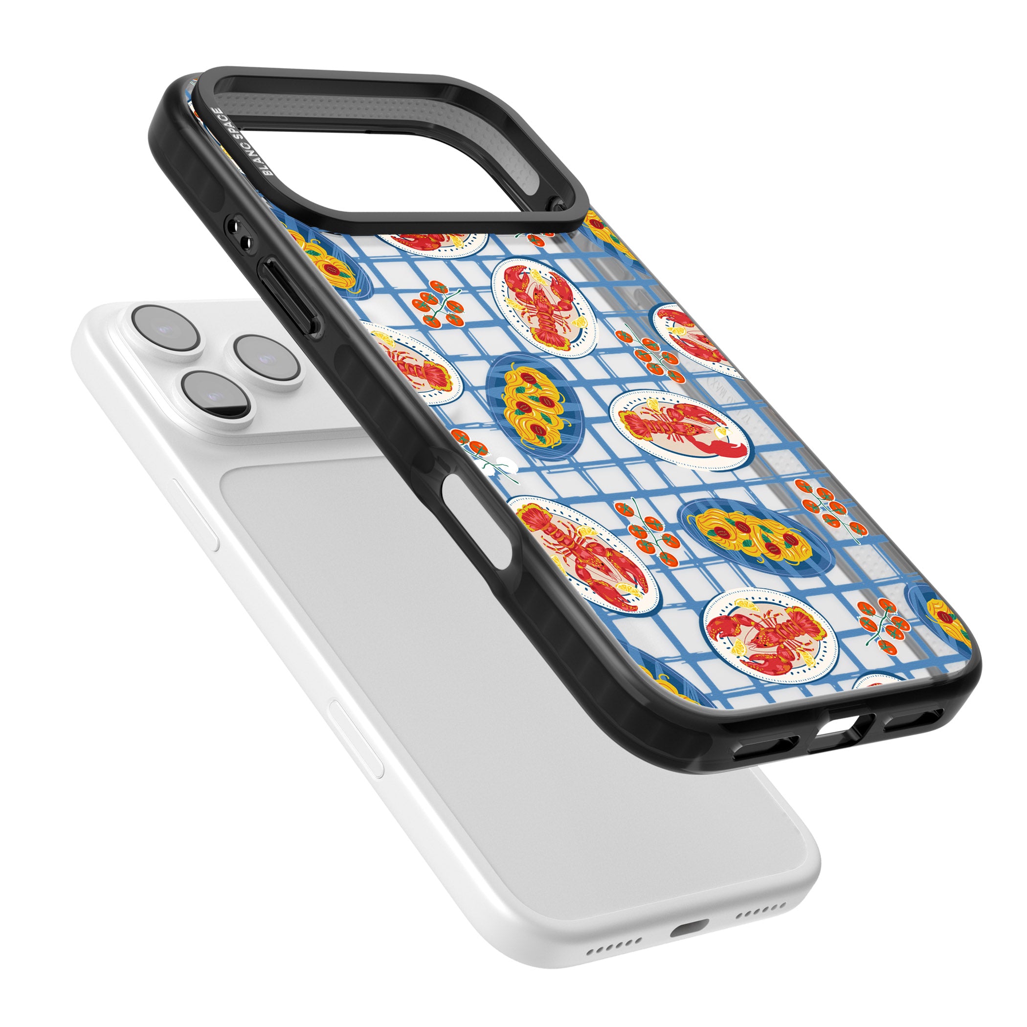 Lobster & Pasta Picnic iPhone 17 Pro Max Impact Black Phone Case Colours