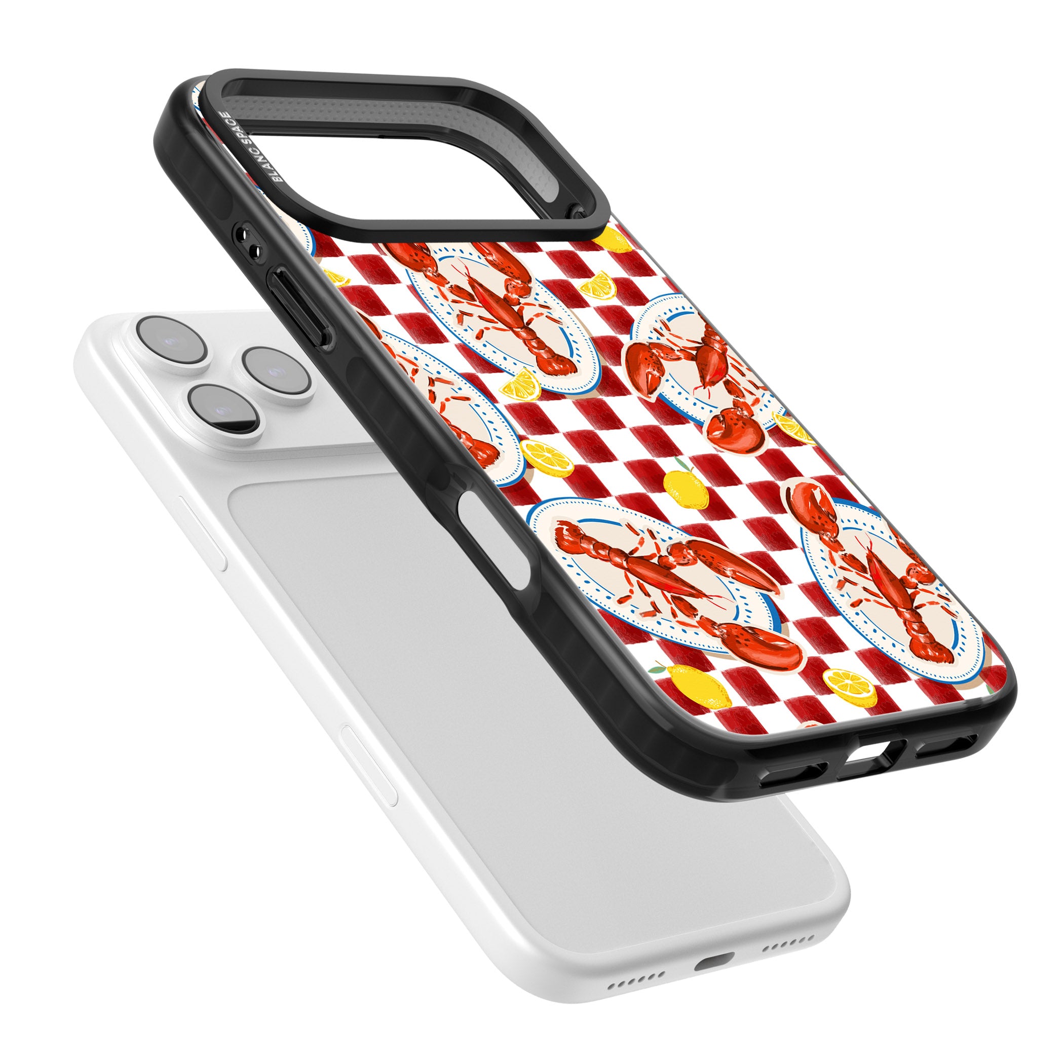 Red Lobster Checkered iPhone 17 Pro Max Impact Black Phone Case Colours