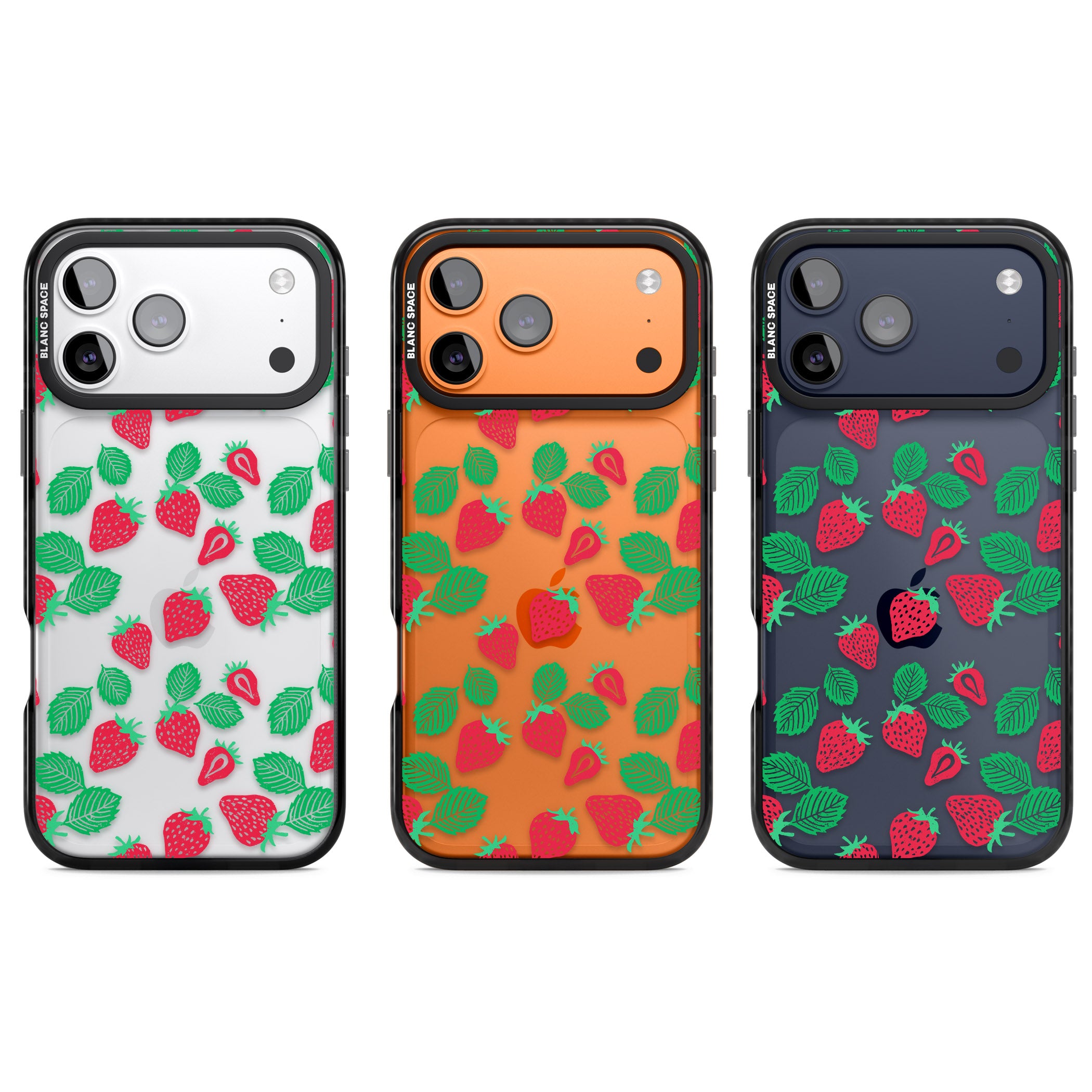 Strawberry Delight iPhone 17 Pro Impact Black Phone Case APT Impact Protection
