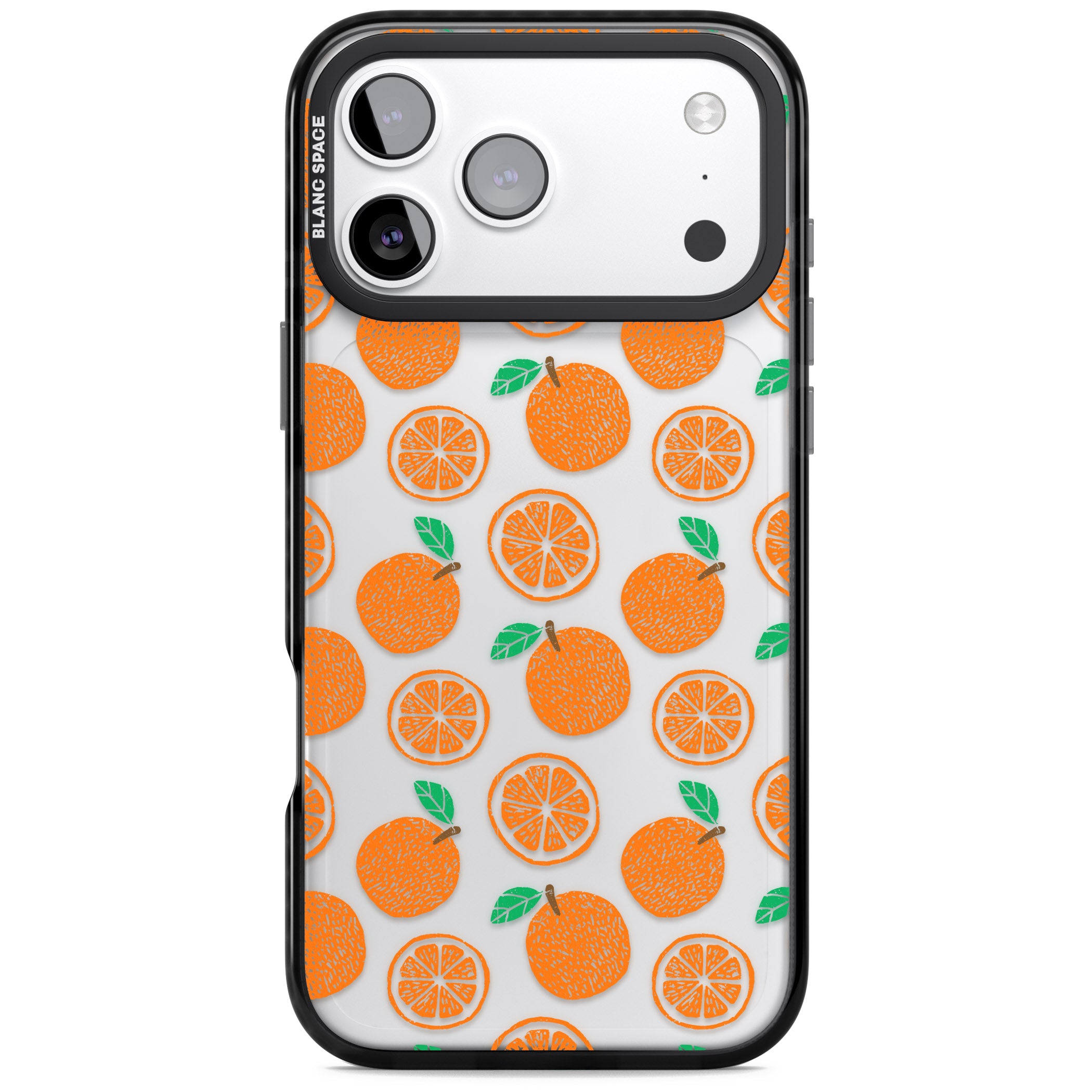 Orange Pattern iPhone 17 Pro Max Impact Black Phone Case