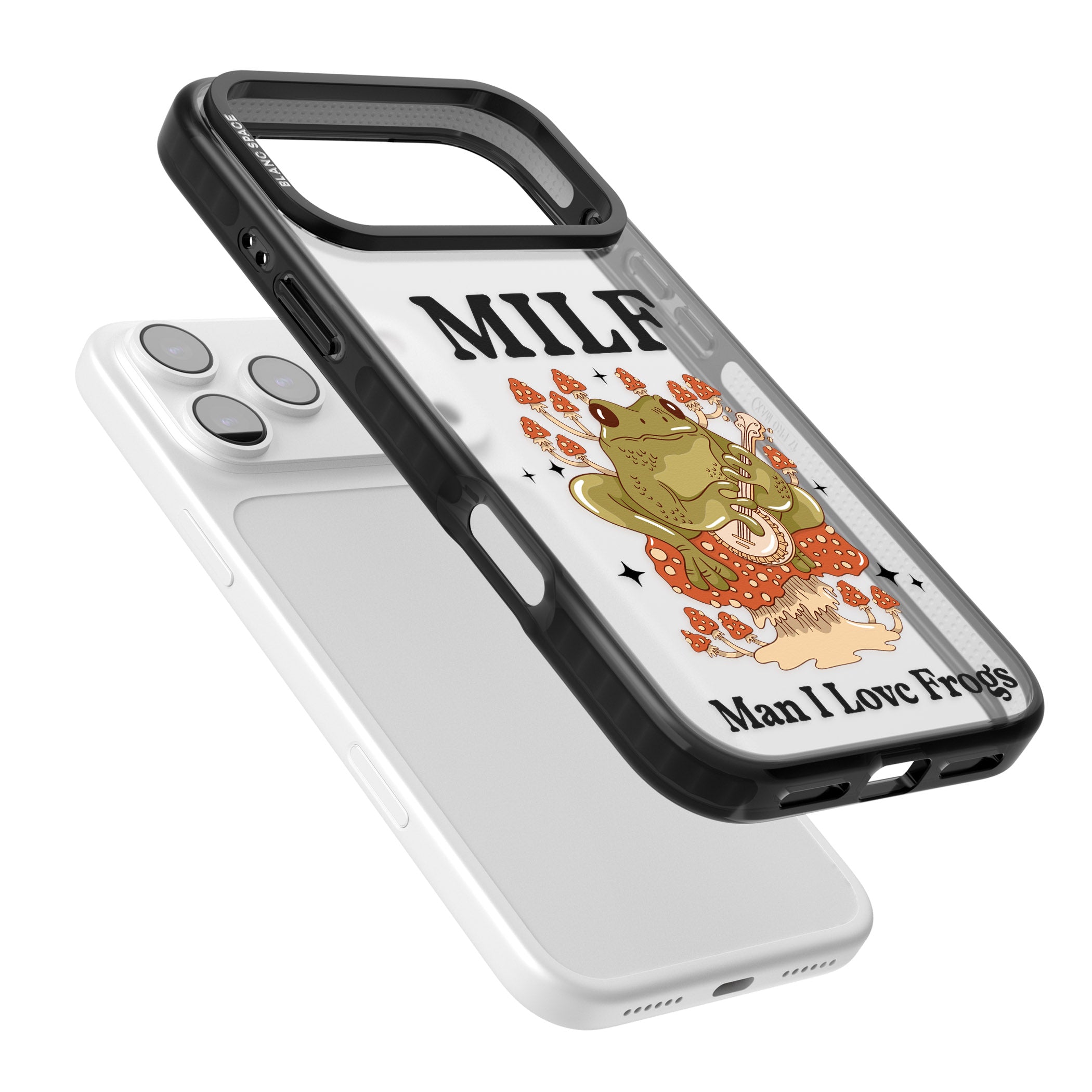 Man I Love Frogs iPhone 17 Pro Max Impact Black Phone Case Colours