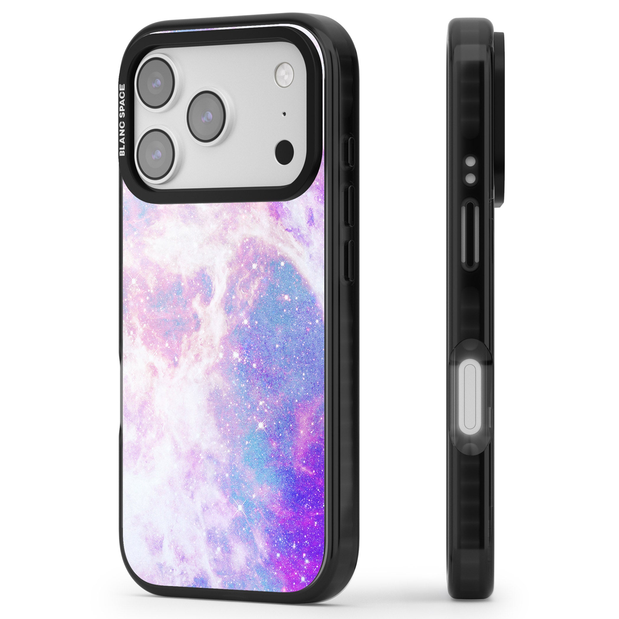 Pastel Galaxy iPhone 17 Pro Max Impact Black Phone Case Side Profile