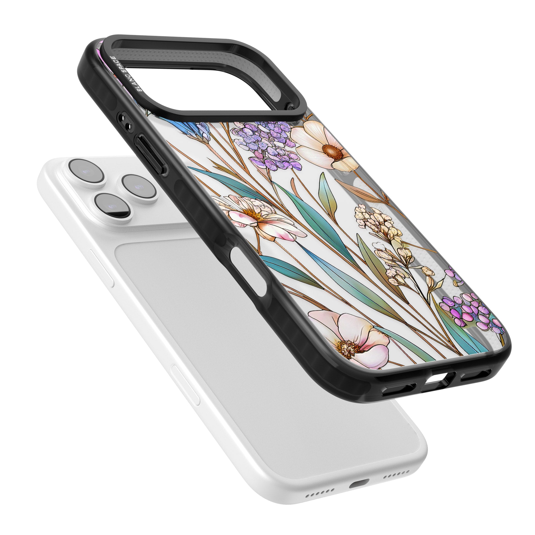Glass Wildflower Mix iPhone 17 Pro Max Impact Black Phone Case Colours