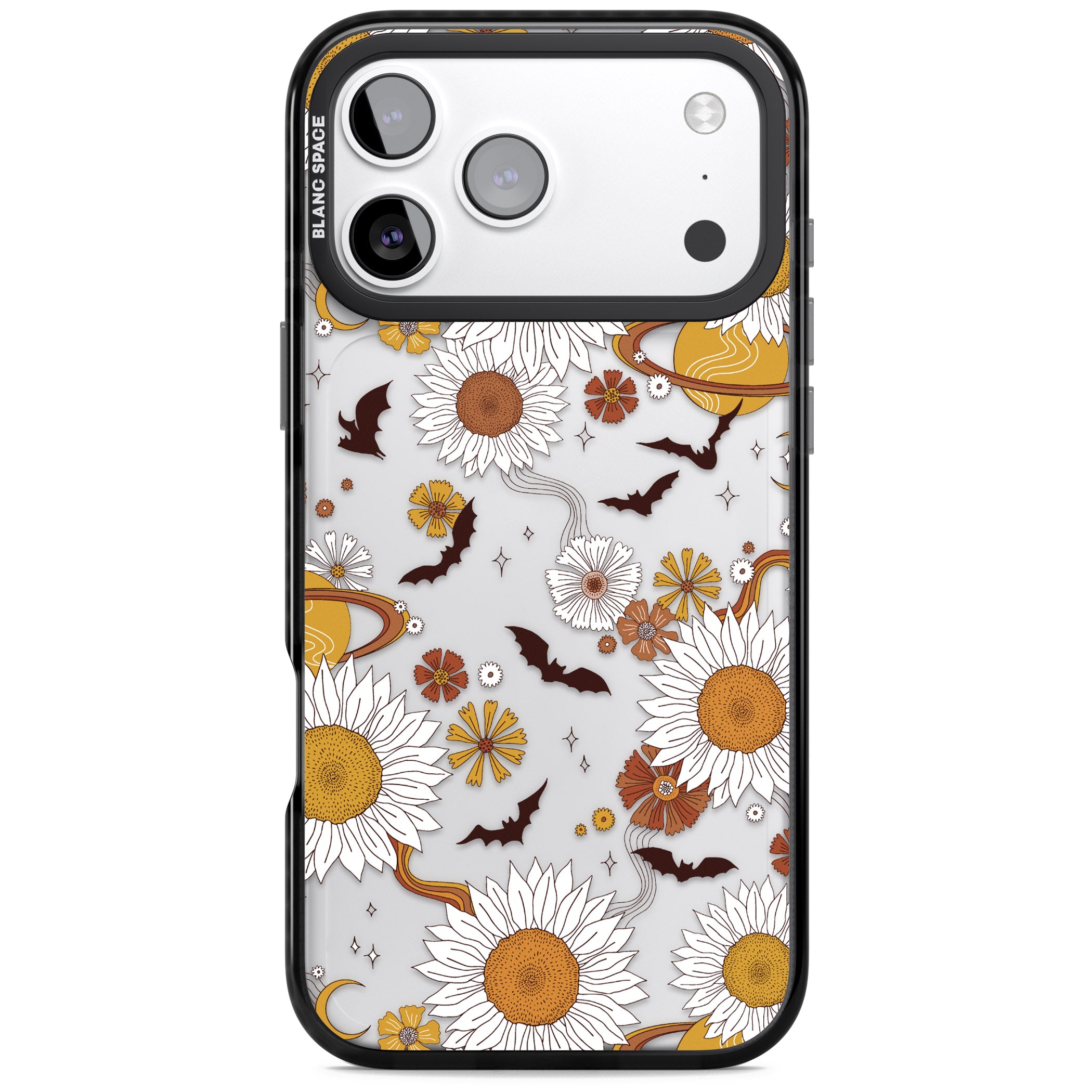 Halloween Bats And Planets iPhone 17 Pro Max Impact Black Phone Case