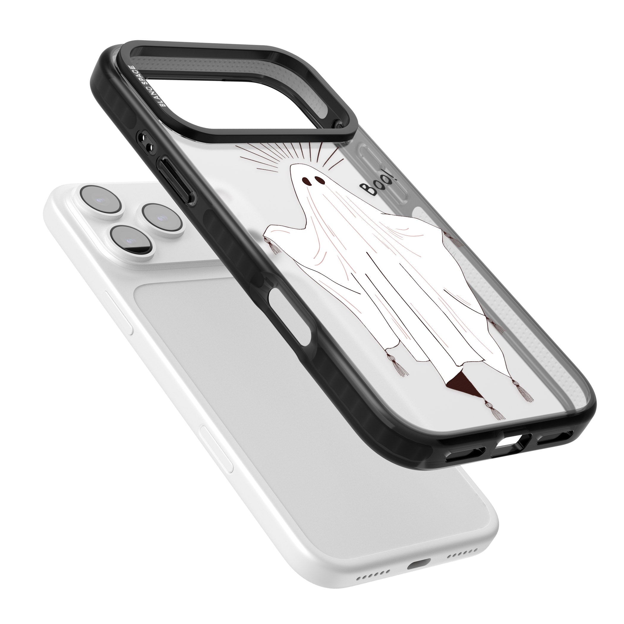 Boo! iPhone 17 Pro Max Impact Black Phone Case Colours
