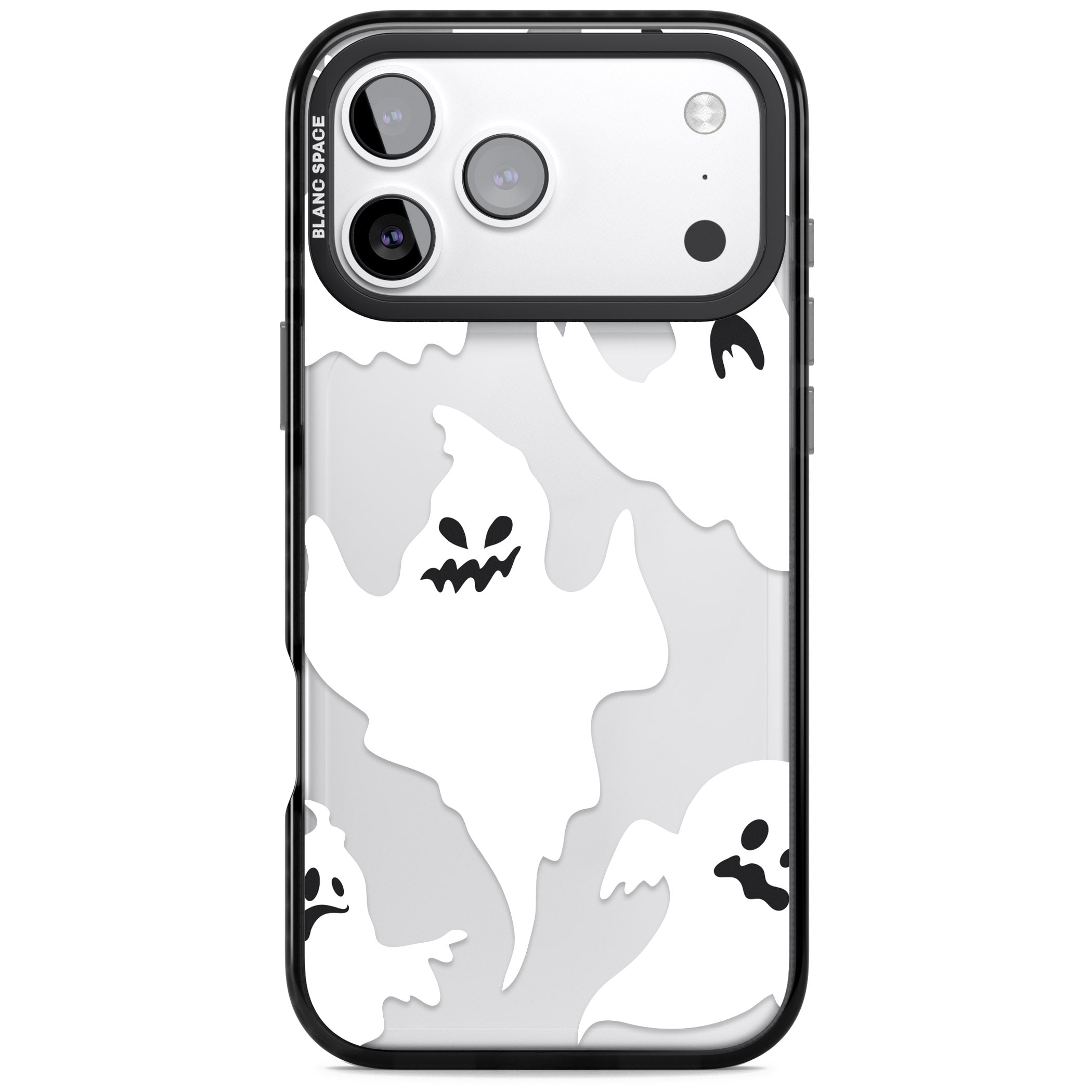 Ghost Pattern iPhone 17 Pro Max Impact Black Phone Case