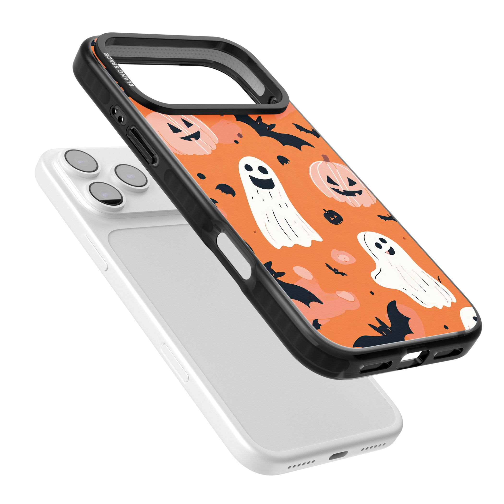 Orange Halloween Pattern iPhone 17 Pro Max Impact Black Phone Case Colours