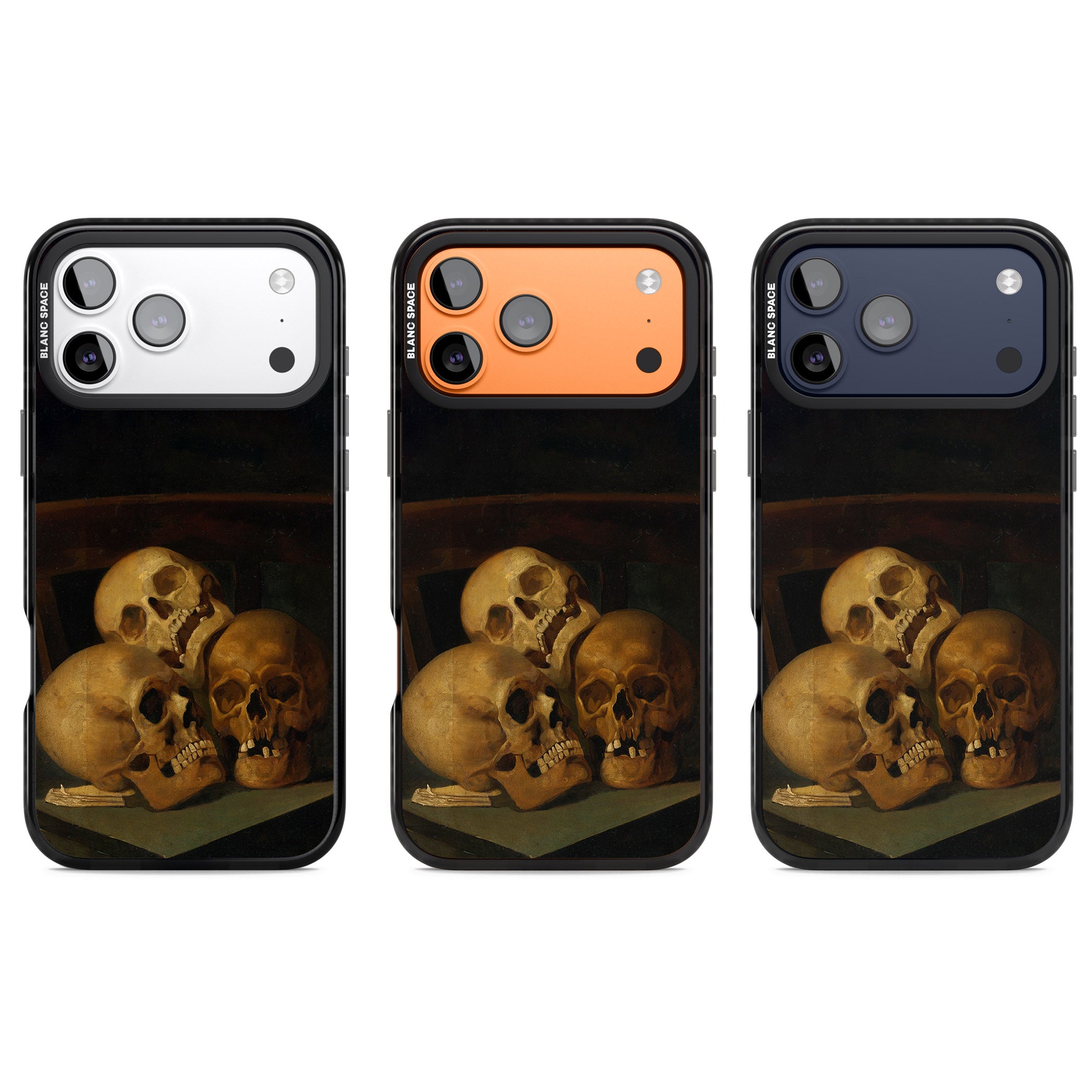 Still Life Of Three Skulls iPhone 17 Pro Impact Black Phone Case APT Impact Protection