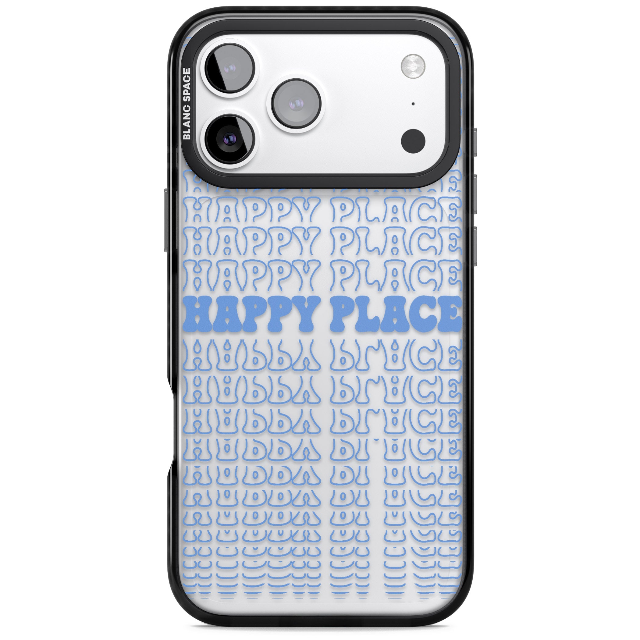 Happy Place (Blue) iPhone 17 Pro Impact Black Phone Case