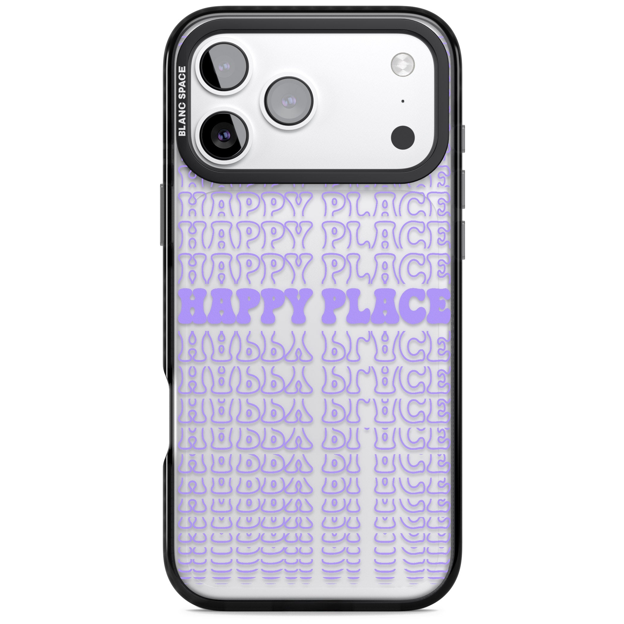 Happy Place (Purple) iPhone 17 Pro Max Impact Black Phone Case