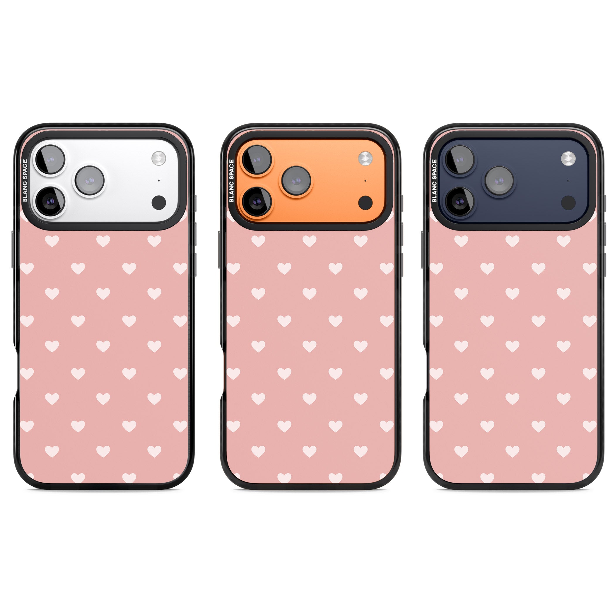 Small Heart Pattern: Pink iPhone 17 Pro Impact Black Phone Case APT Impact Protection