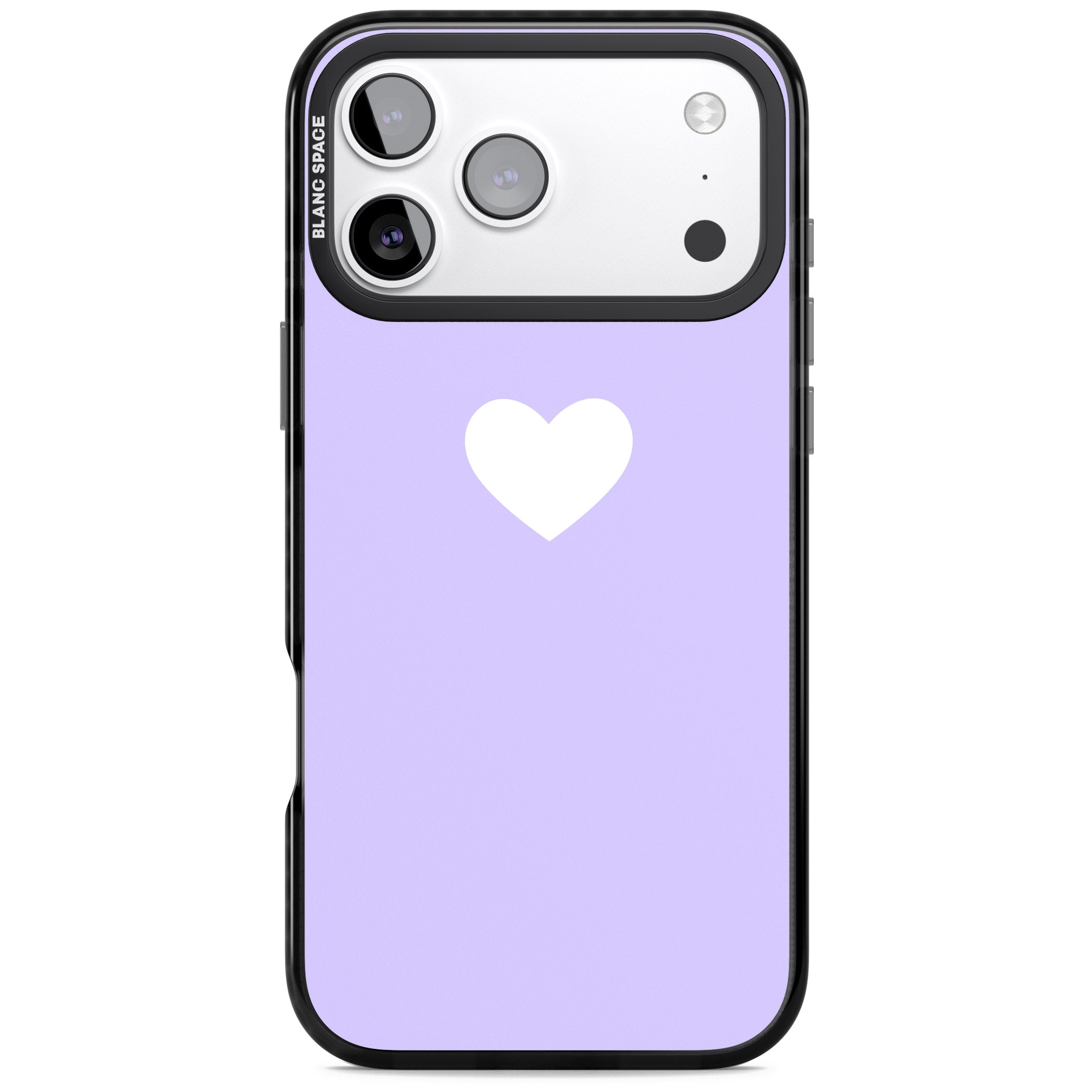 Pale Purple Heart iPhone 17 Pro Max Impact Black Phone Case