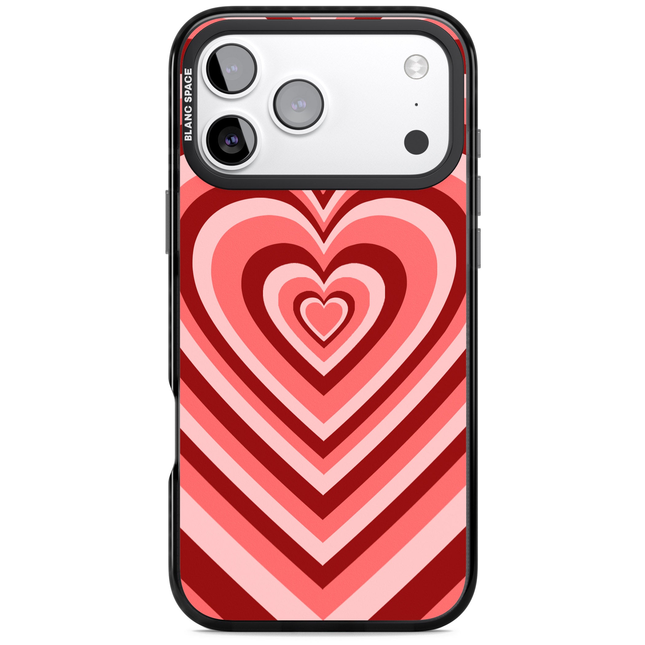 Red Heart Illusion iPhone 17 Pro Max Impact Black Phone Case