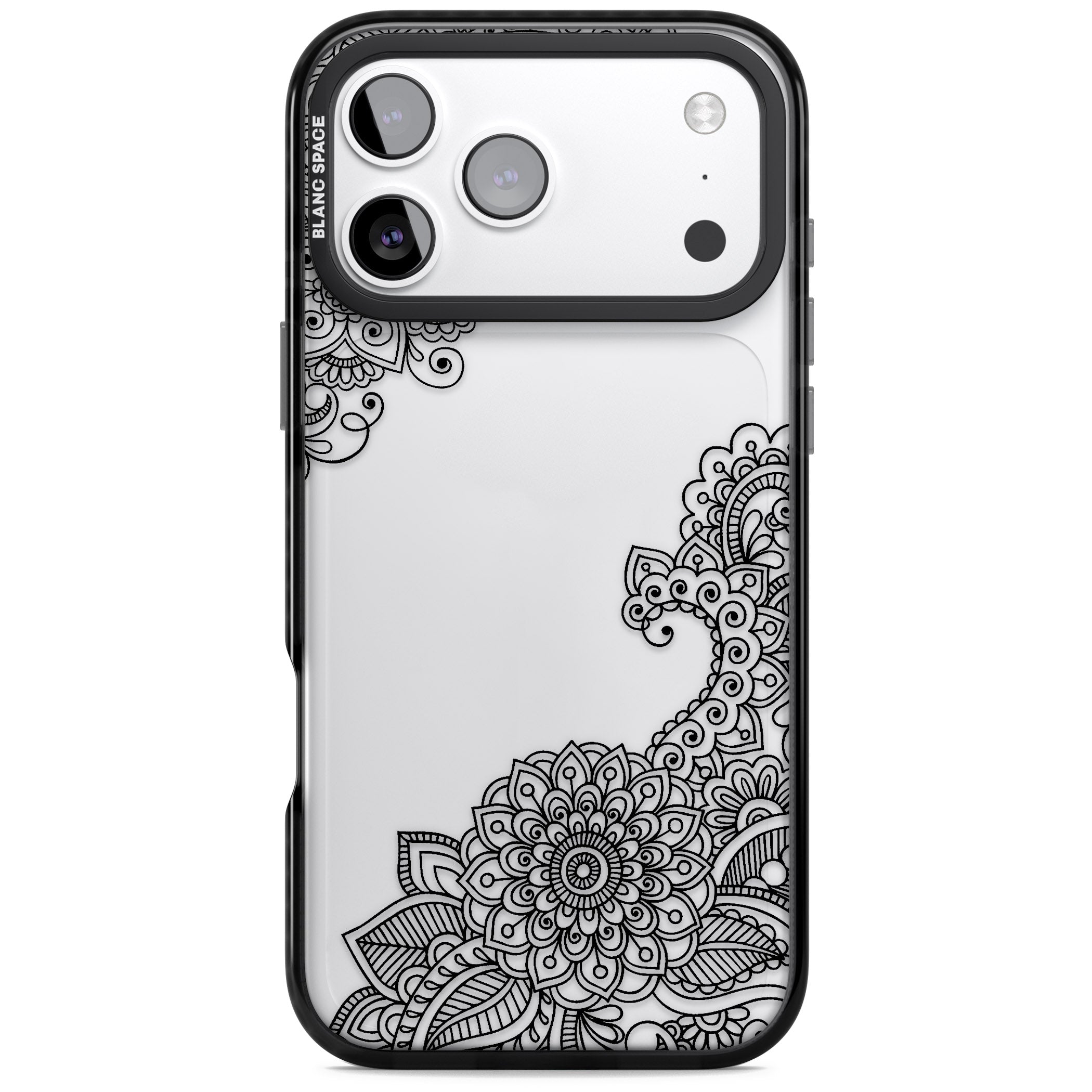 Black Henna Botanicals iPhone 17 Pro Max Impact Black Phone Case