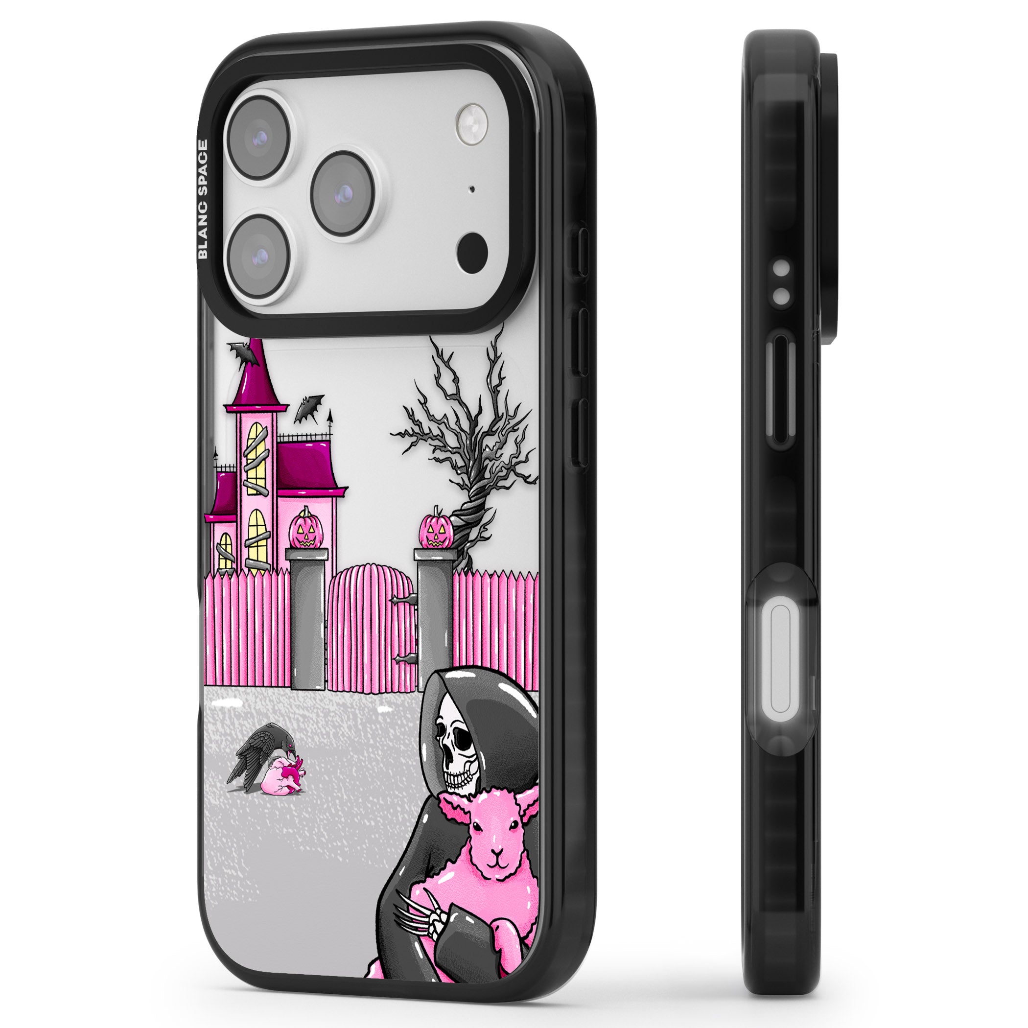 Left With My Heart iPhone 17 Pro Max Impact Black Phone Case Side Profile