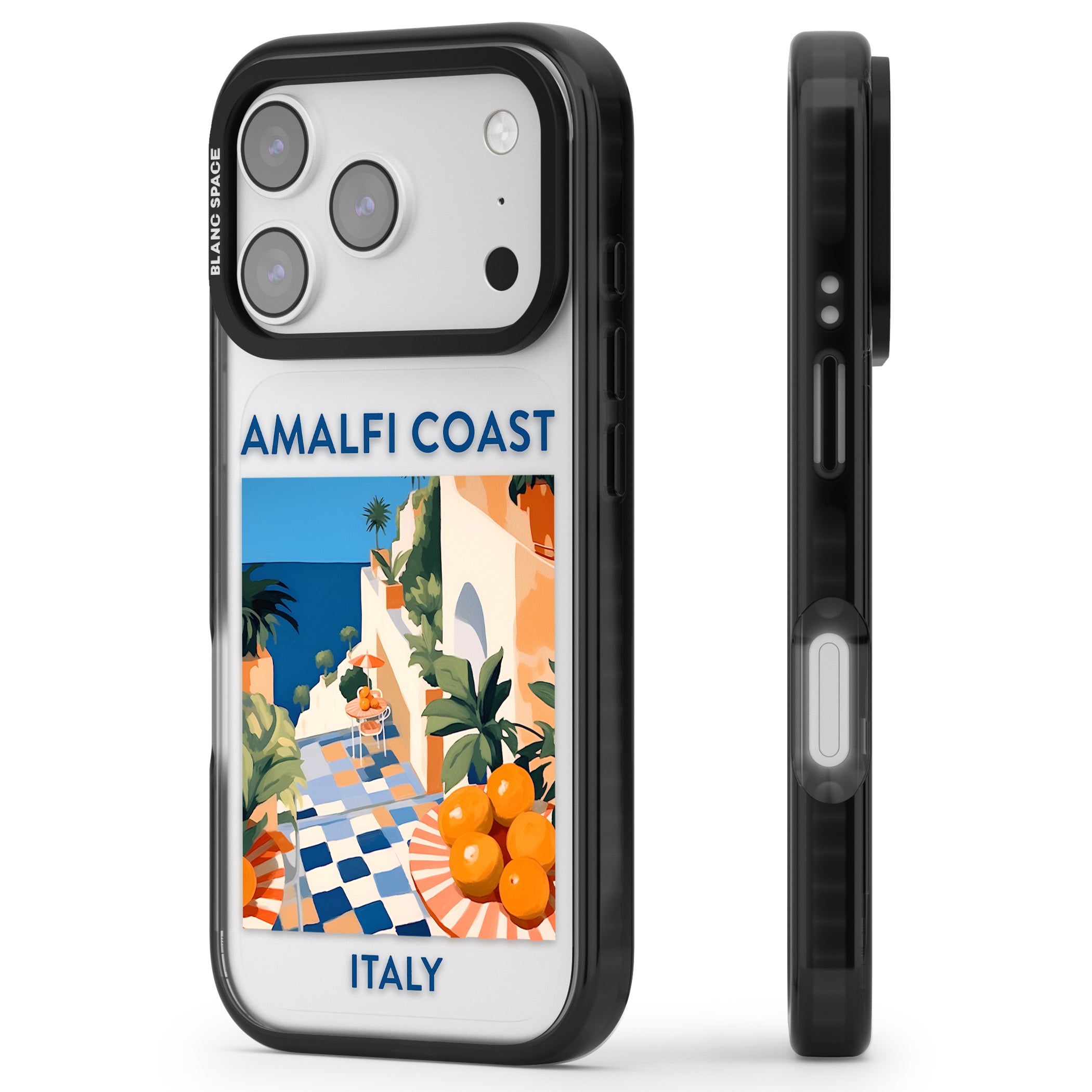 Amalfi Coast iPhone 17 Pro Max Impact Black Phone Case Side Profile