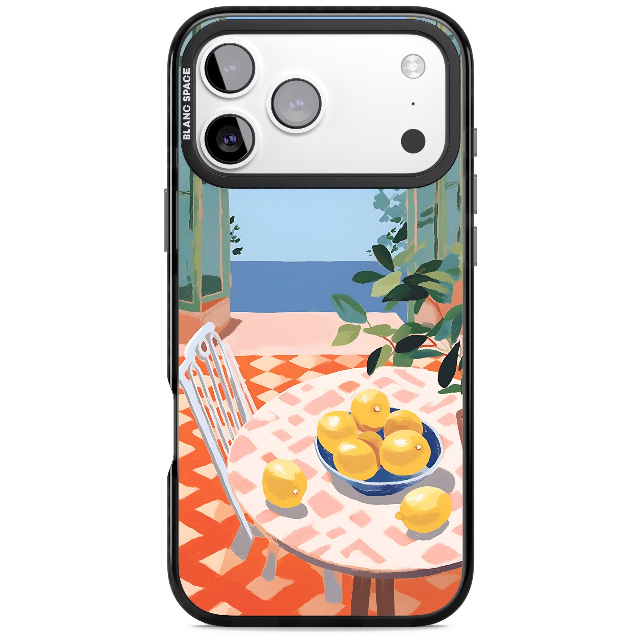 Seaside Lemons iPhone 17 Pro Max Impact Black Phone Case
